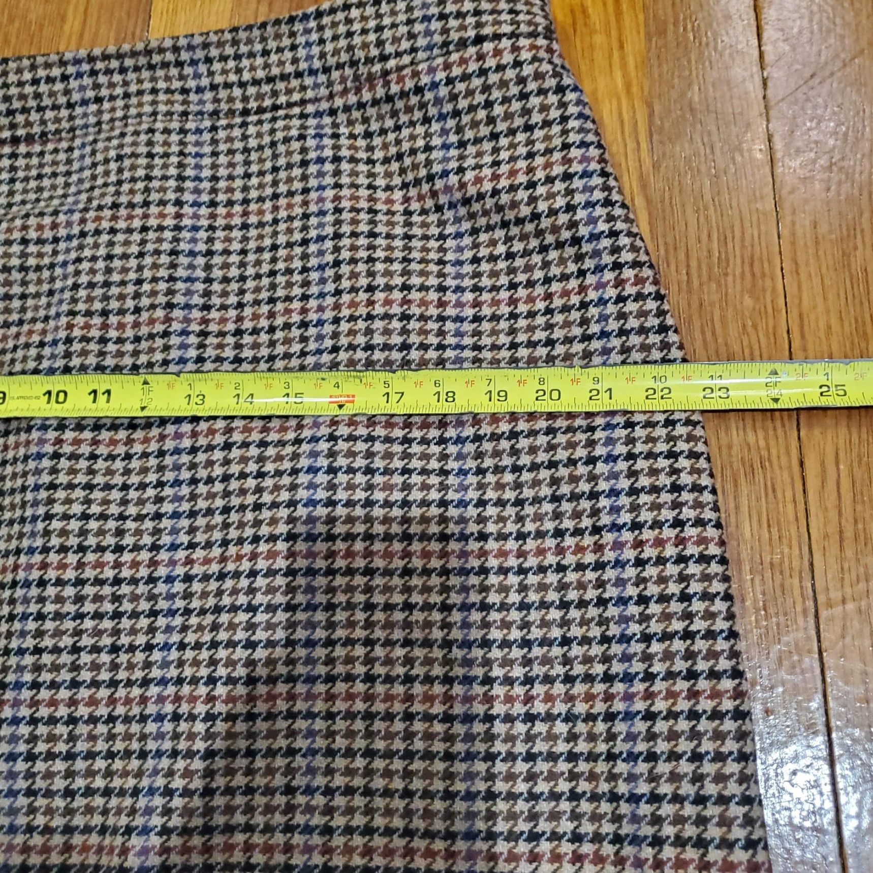 J.Crew J.Crew Skirt Womens 16 Brown Houndstooth Wool Blend Lined Side Zip Size 38" / US 16 / IT 52 - 7 Thumbnail