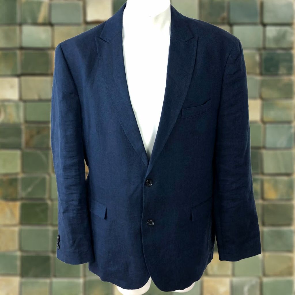 Joseph Abboud Joseph Abboud Sport Coat Jacket Blue XL(XXL) 100% Linen Button Blazer Regular Men’s JACKET Size 48R - 1 Thumbnail