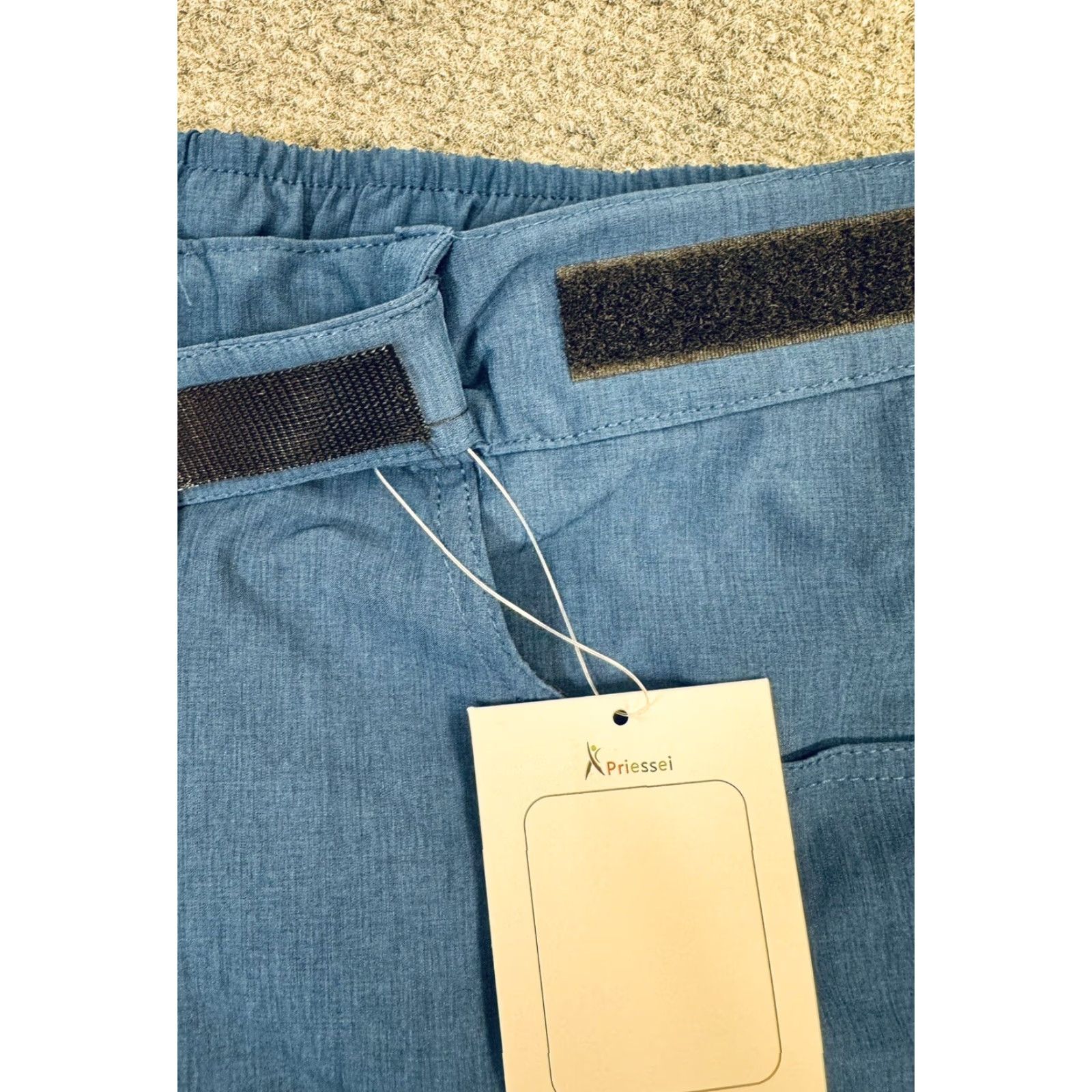 Brandblack Priessei Mens XL Cargo Adventure Shorts Vented Adjustable Stretch Blue and Black Cargo, Quick Dry, Outdoor, Sports, Travel Size US 36 / EU 52 - 6 Thumbnail