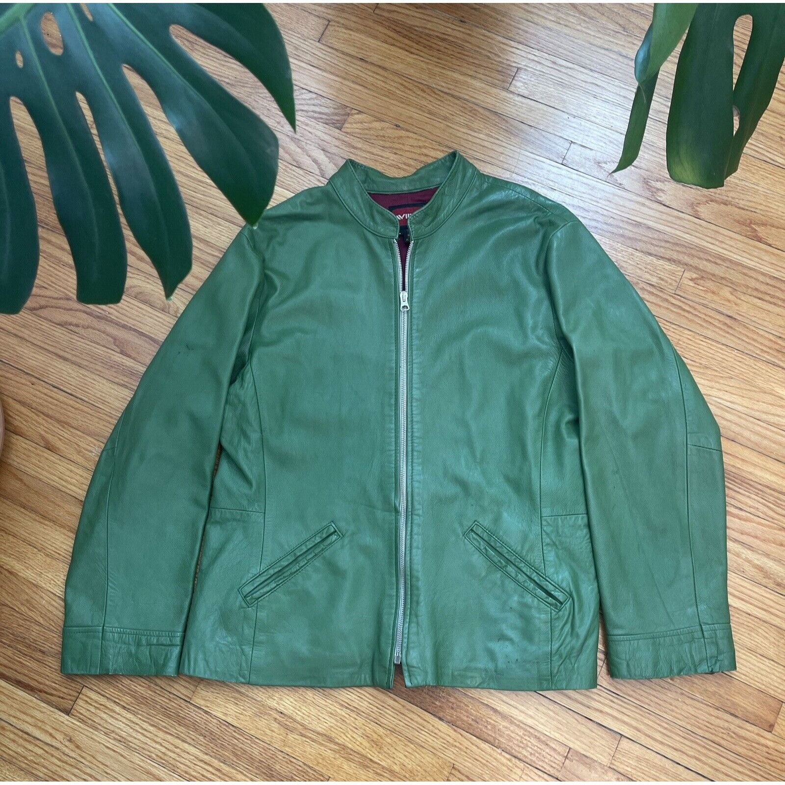 Avirex Vintage XL Avirex Green Leather Varsity Bomber Jacket USA Ma Size US XL / EU 56 / 4 - 1 Thumbnail