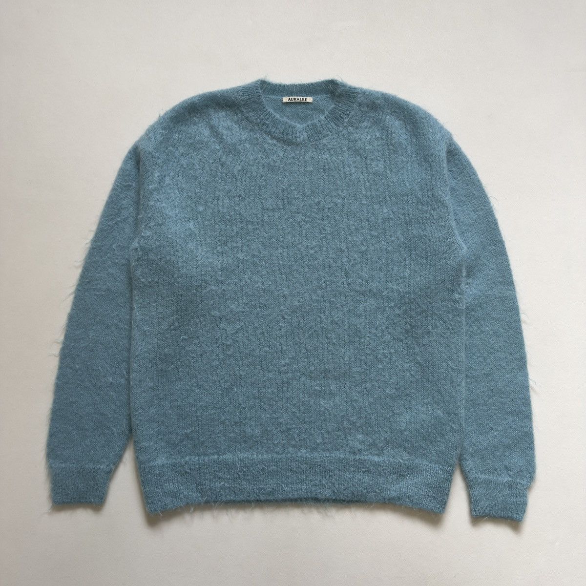 Auralee Crystal Blue Brushed Mohair Sweater Size US L / EU 52-54 / 3 - 2 Thumbnail