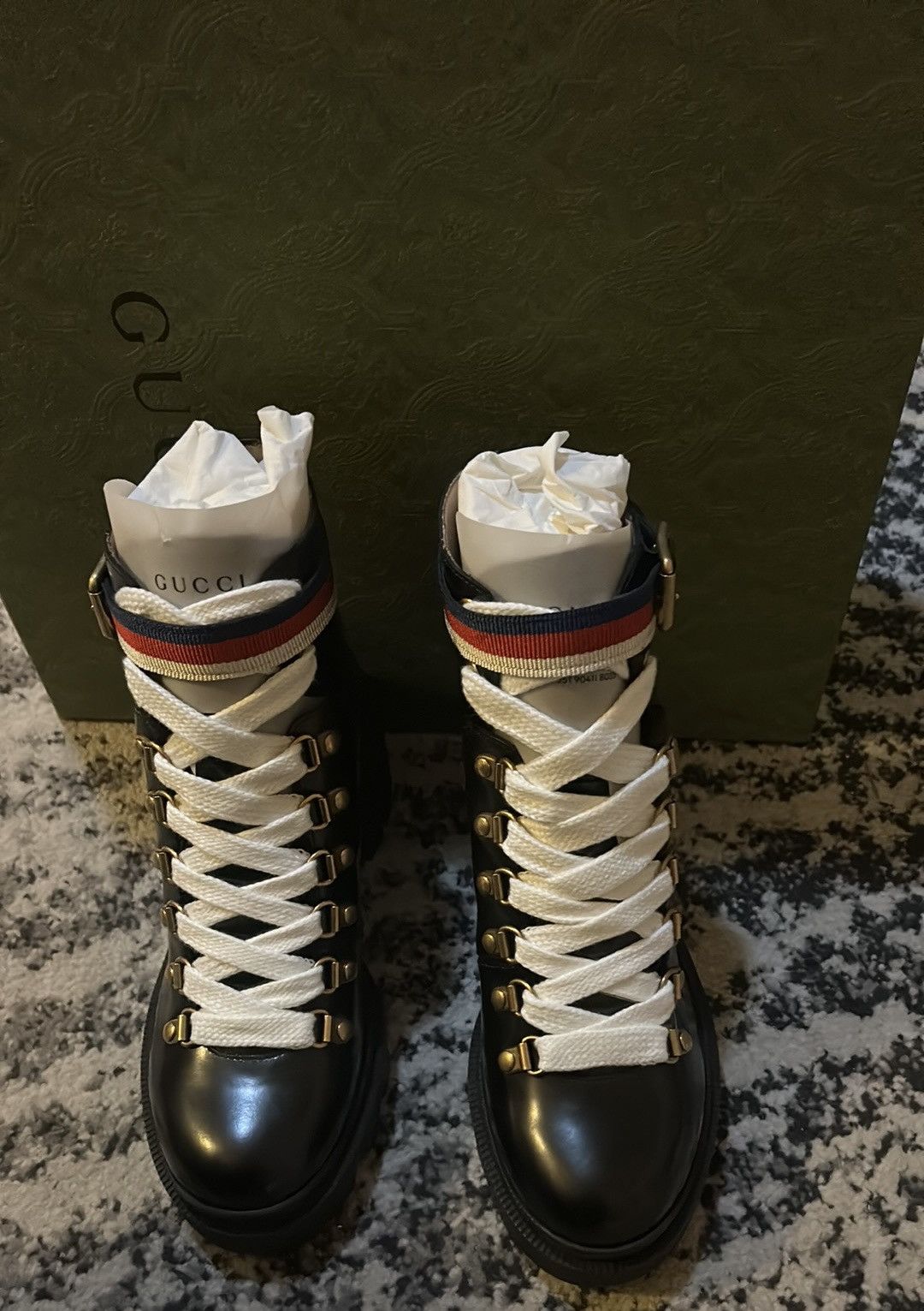 Gucci Gucci Leather Ankle Boots with Sylvie Web Size US 5 / IT 35 - 2 Thumbnail