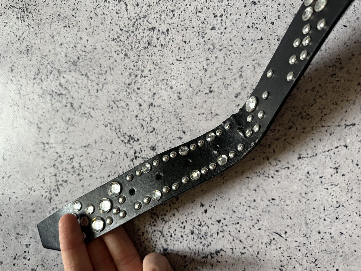 Vintage Vintage Leather Belt Rhinestone Avant Garde Y2K Opium Size ONE SIZE - 6 Thumbnail