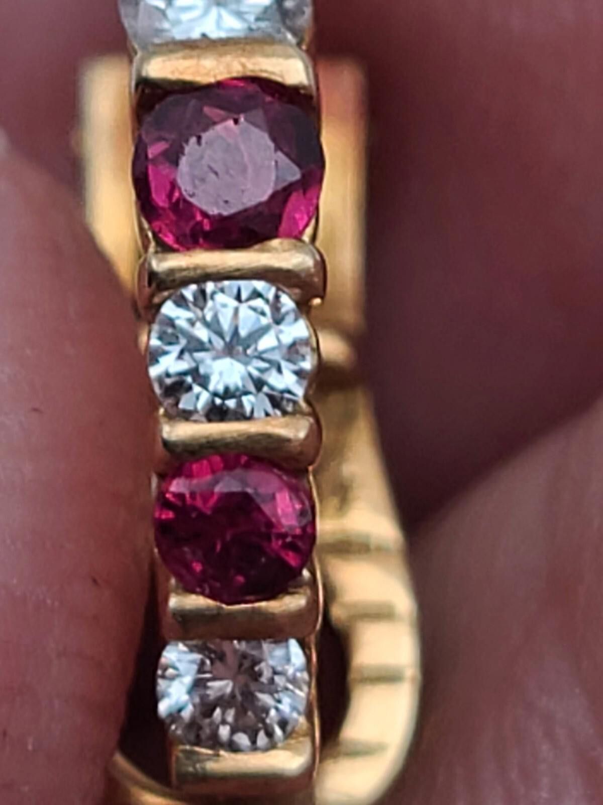 Gosha Rubchinskiy 18K Vintage Yellow Gold Ruby & VS-SI Diamond Earrings Size ONE SIZE - 3 Thumbnail