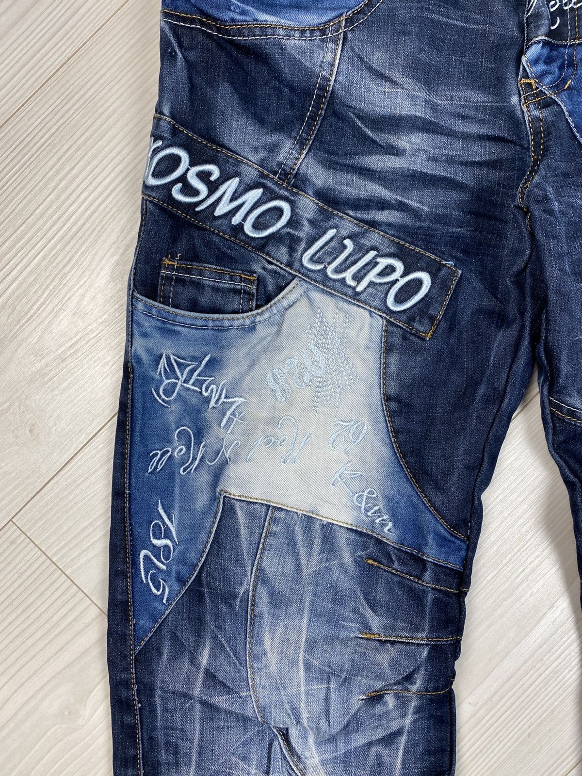 Japanese Brand Avantgarde Kosmo Lupo Denim Jeans Multipockets Rare Big Logo Size US 36 / EU 52 - 7 Thumbnail