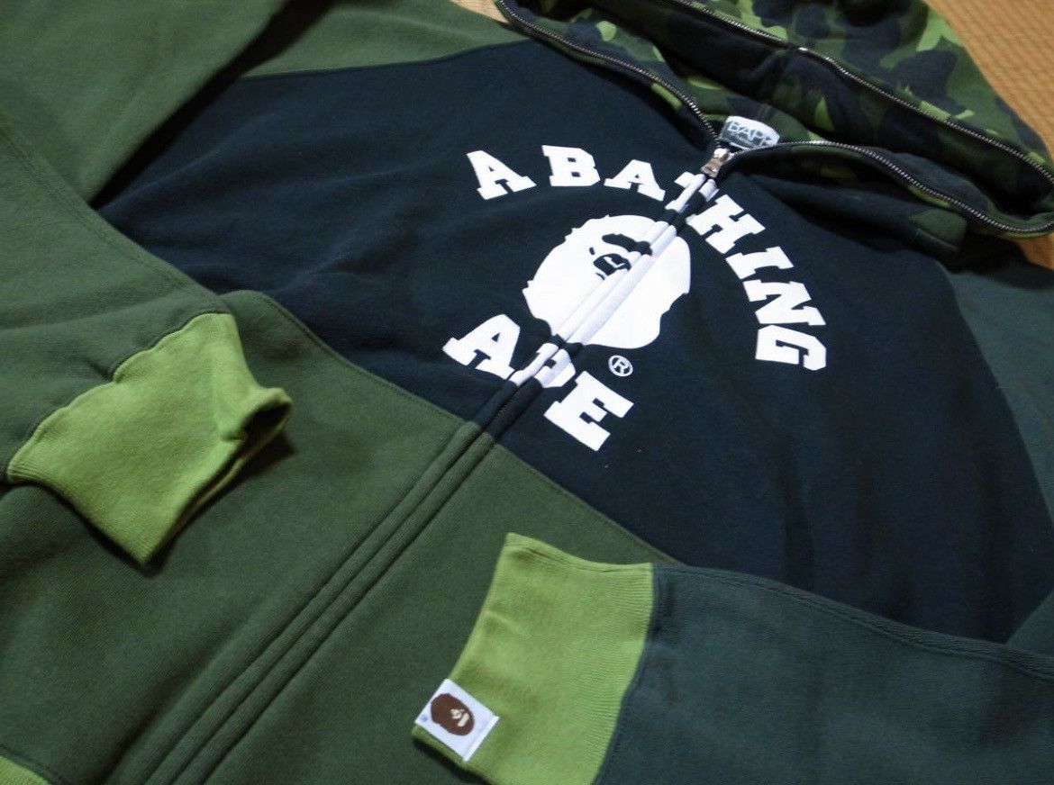 Bape RARE OG 2006 A BATHING APE GREEN CAMO COLLE FULLZIP HOODIE Size US M / EU 48-50 / 2 - 5 Thumbnail