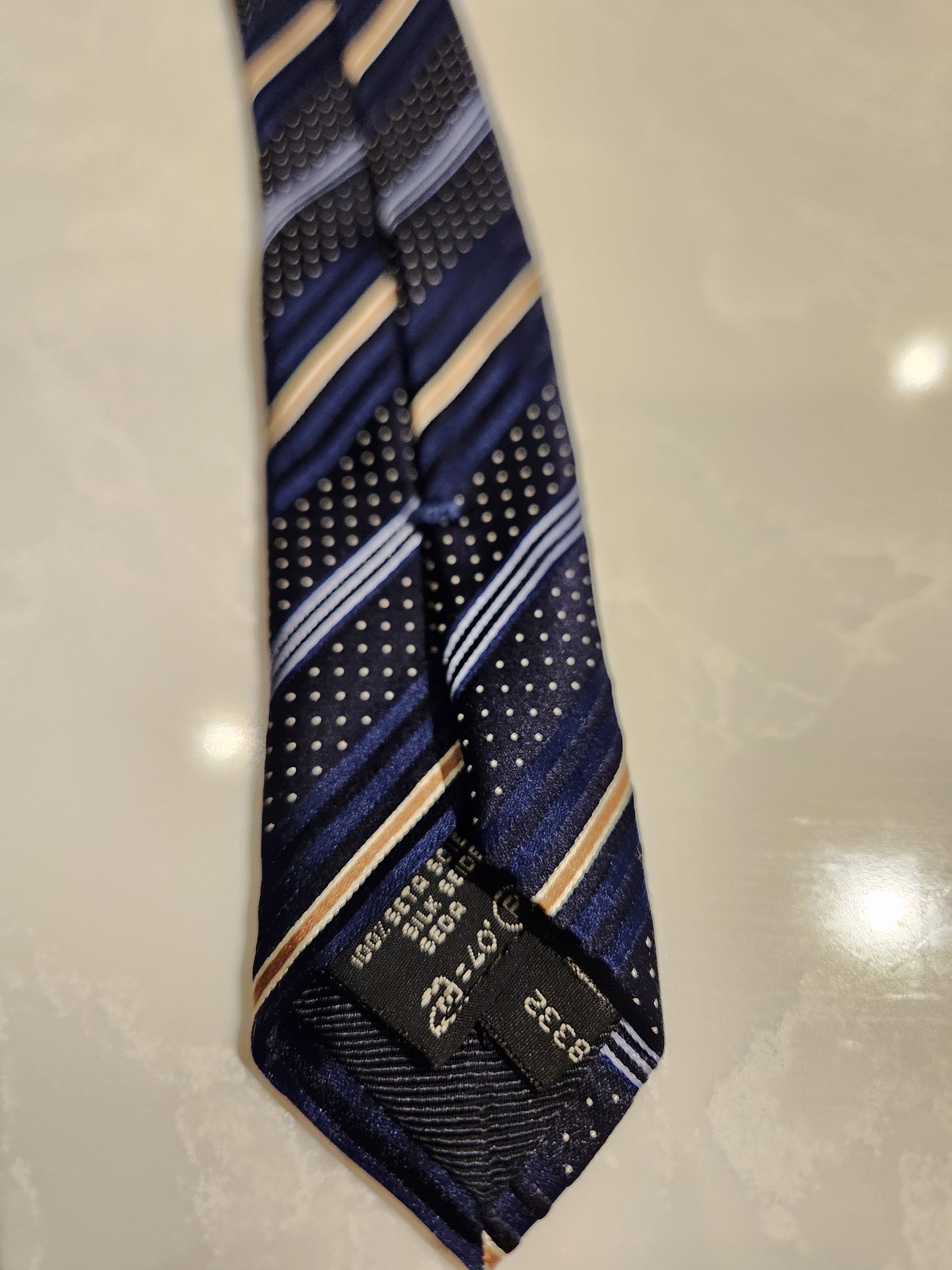 Ermenegildo Zegna 100% Silk Striped Pattern Tie Made in Italy Size ONE SIZE - 3 Thumbnail