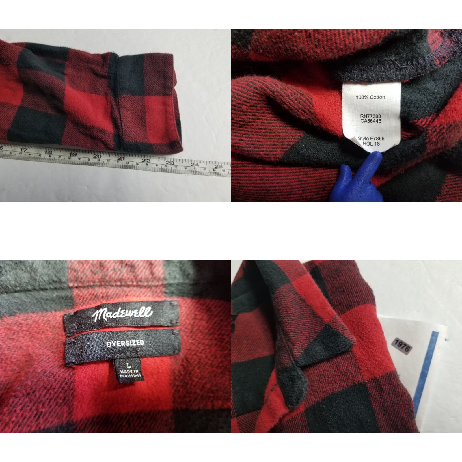 Madewell Madewell Shirt Womens Large Oversized Red Black Plaid Button Up Ladies Size L / US 10 / IT 46 - 8 Thumbnail