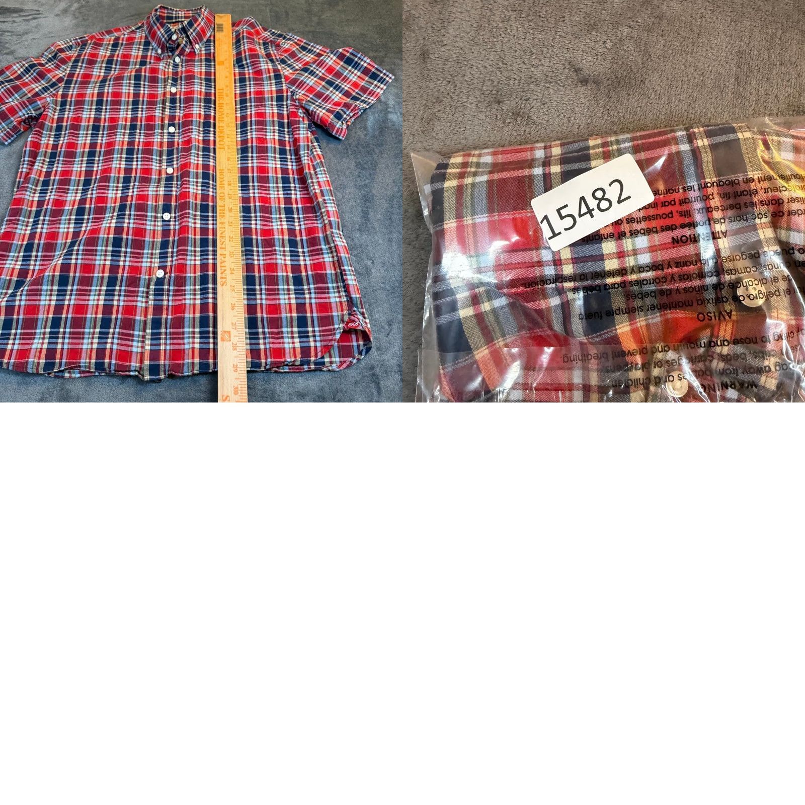 Vintage Jos A Bank 1905 Tailored Plaid Short Sleeve Button-Down Shirt Men Large Size US L / EU 52-54 / 3 - 8 Thumbnail