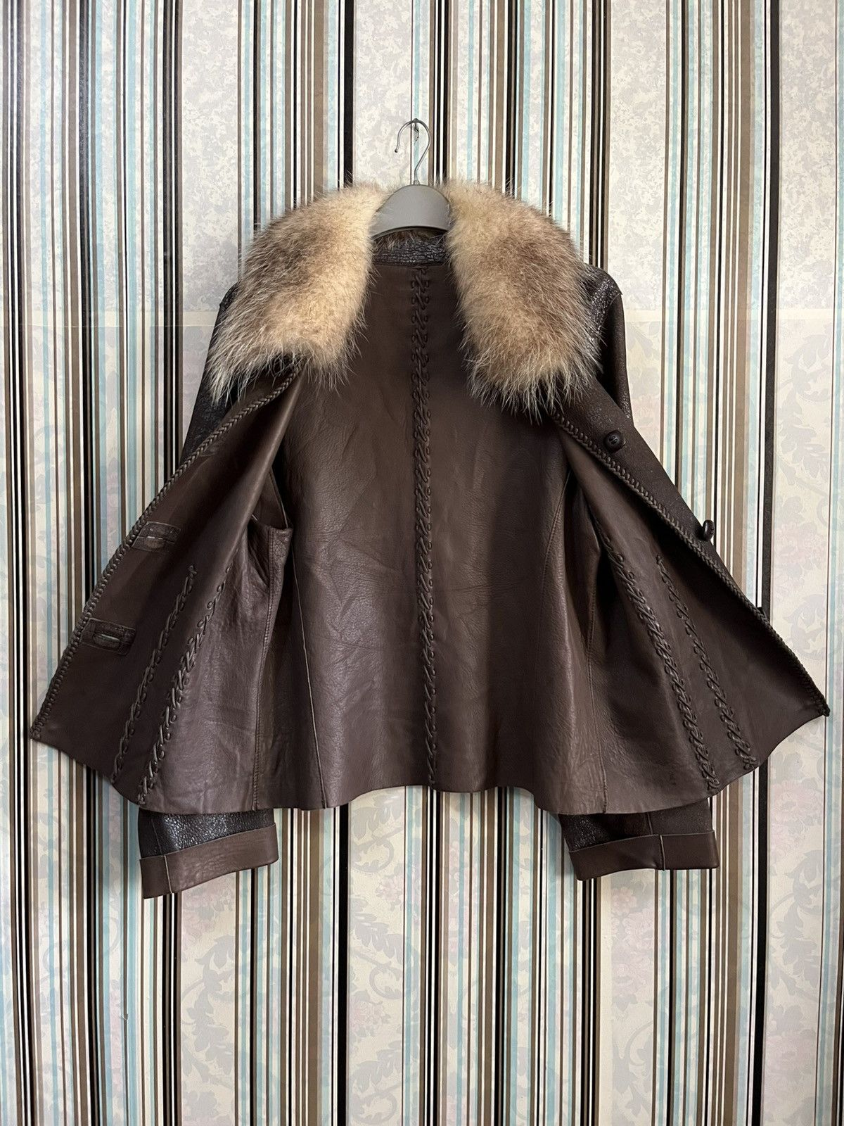 14th Addiction 1990s white bear corp fur leather boho shearling jacket #C1 Size M / US 6-8 / IT 42-44 - 4 Thumbnail