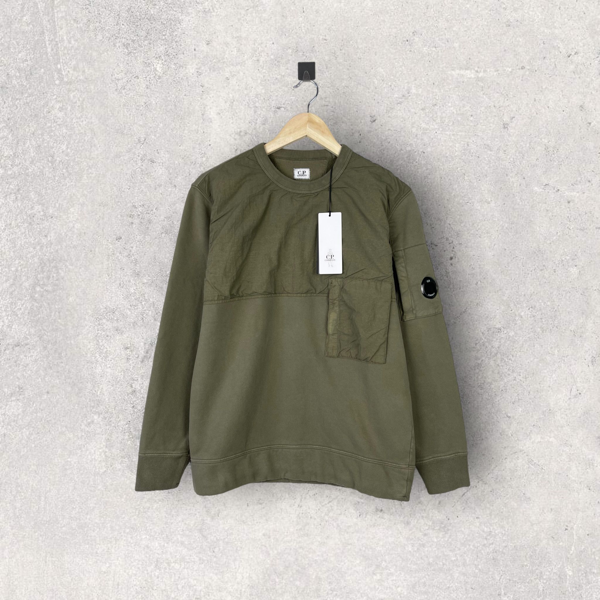 image of C P Company New Authentic C.p. Company Sweatshirt Army Khaki Size S in Khaki Green, Men's