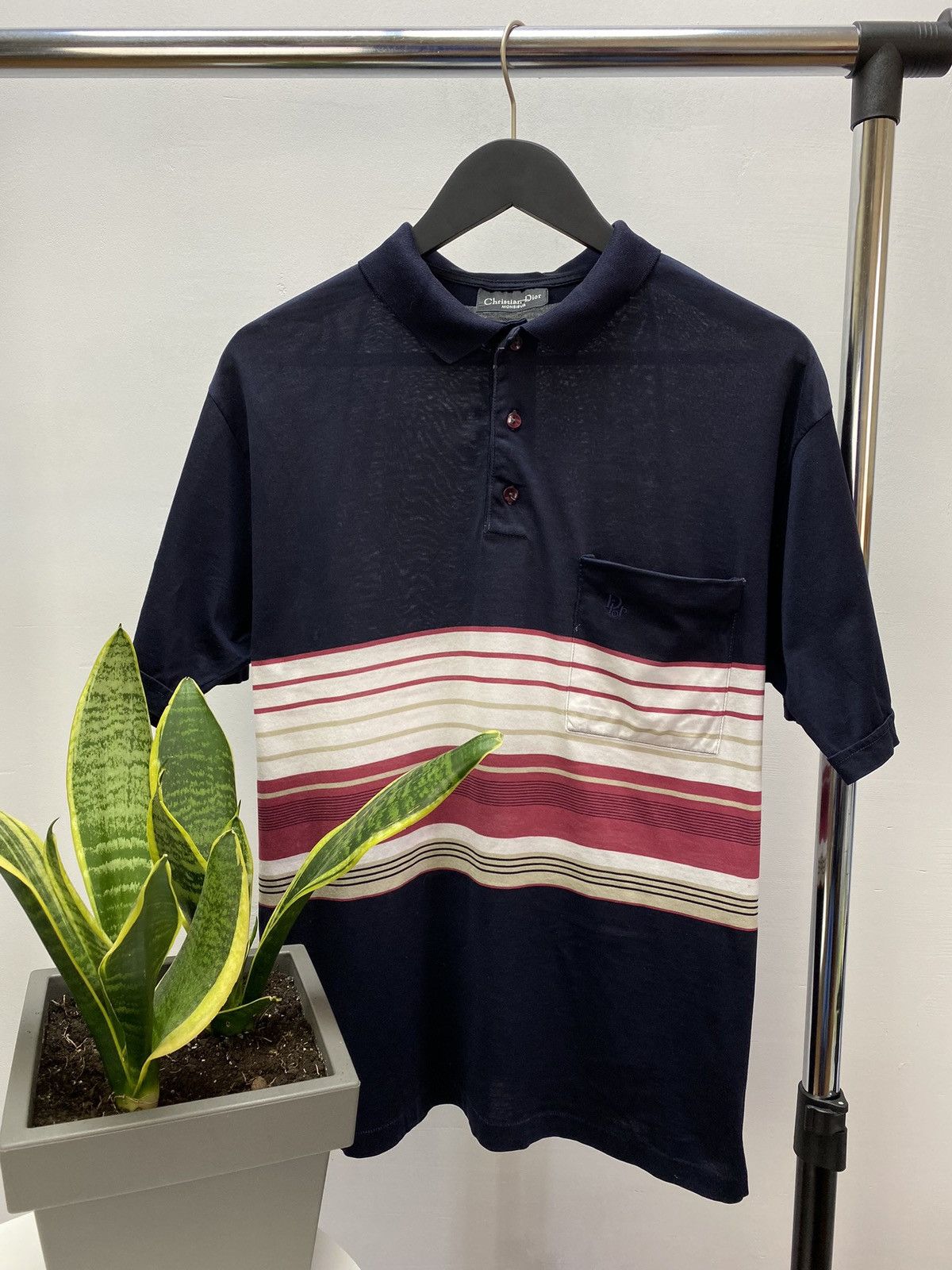 Christian Dior Monsieur Rare Vintage Christian Dior Monsieur Blue Polo T shirt Size US L / EU 52-54 / 3 - 1 Thumbnail