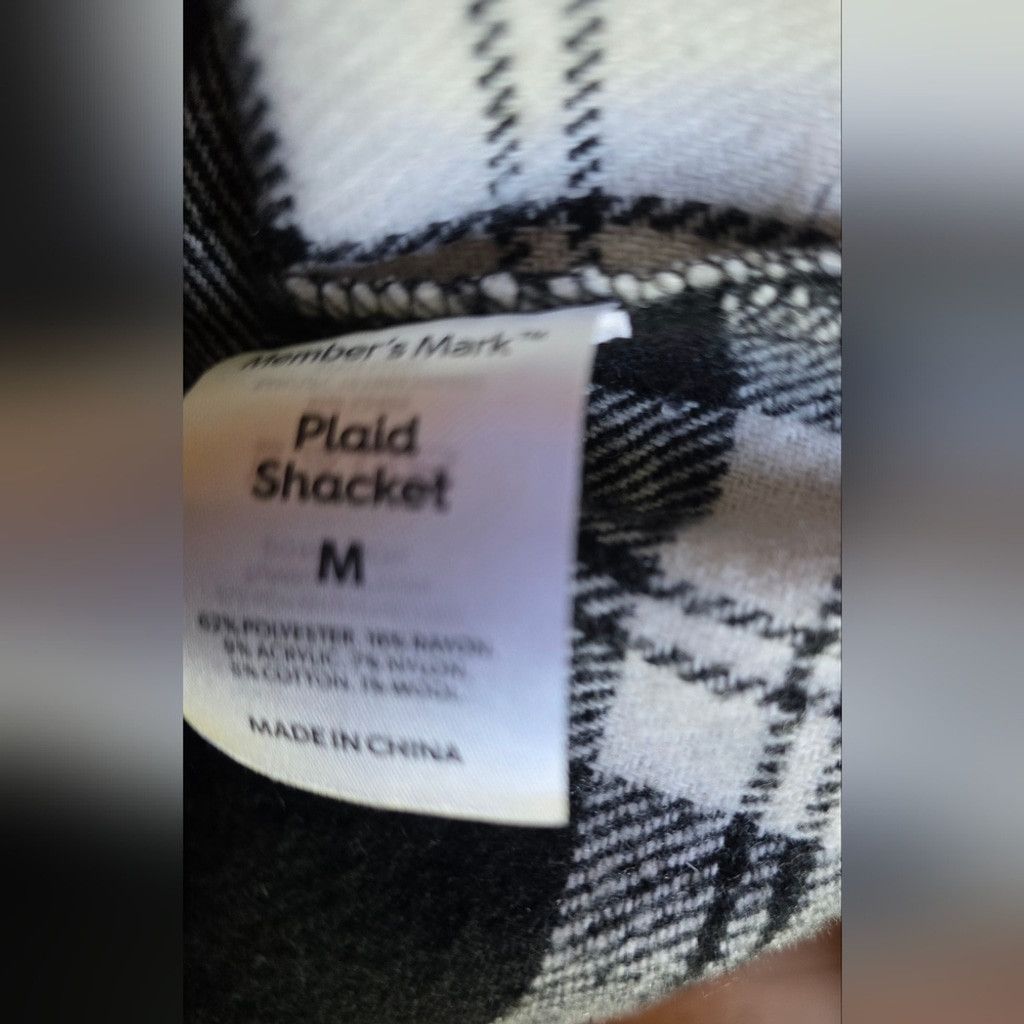 Members Only Plaid Black and White Women's Shacket Size M / US 6-8 / IT 42-44 - 5 Thumbnail