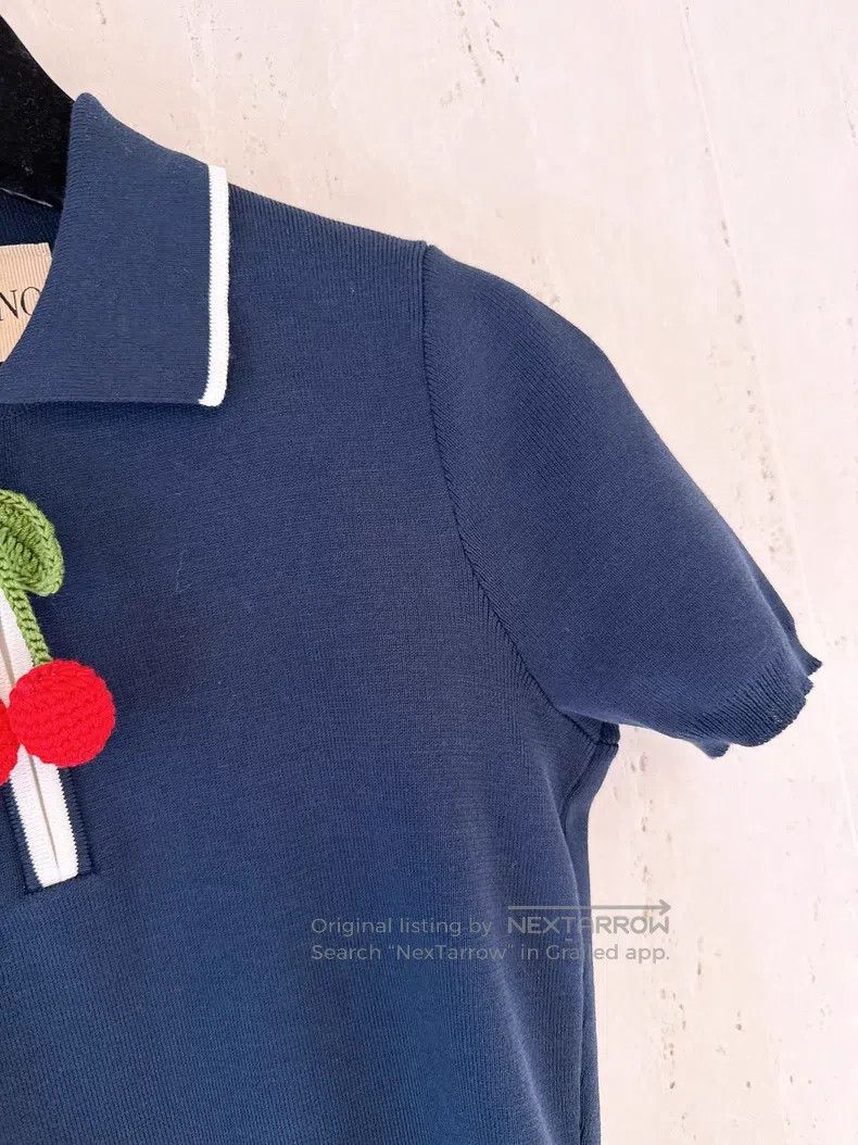 Valentino Valentino Little cherry knitted polo shirt Size S / US 4 / IT 40 - 3 Thumbnail