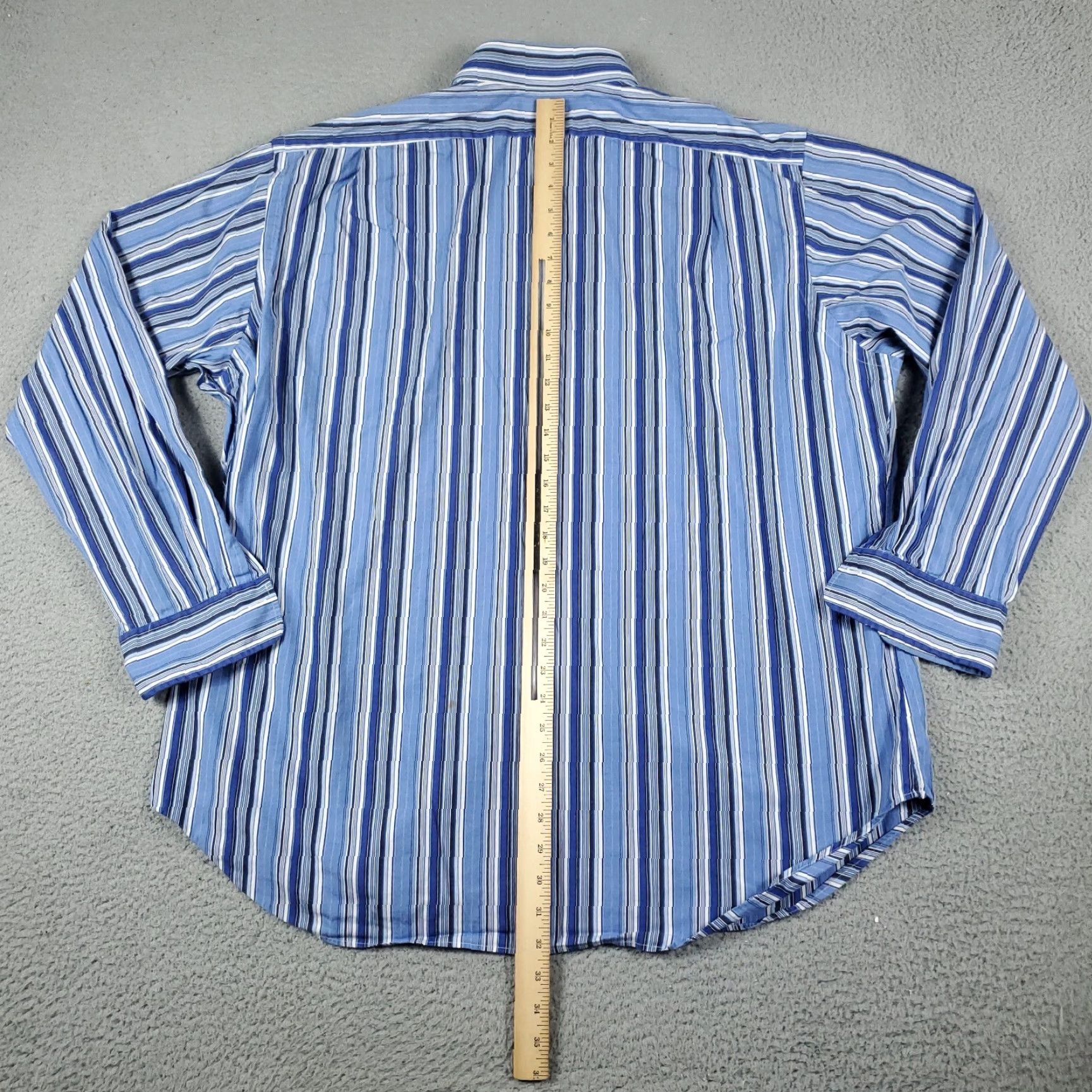 Ralph Lauren Ralph Lauren Dress Shirt Blue Striped Cotton Long Sleeve Button-Down Men’s Size 18 Stained Size 48R - 5 Thumbnail