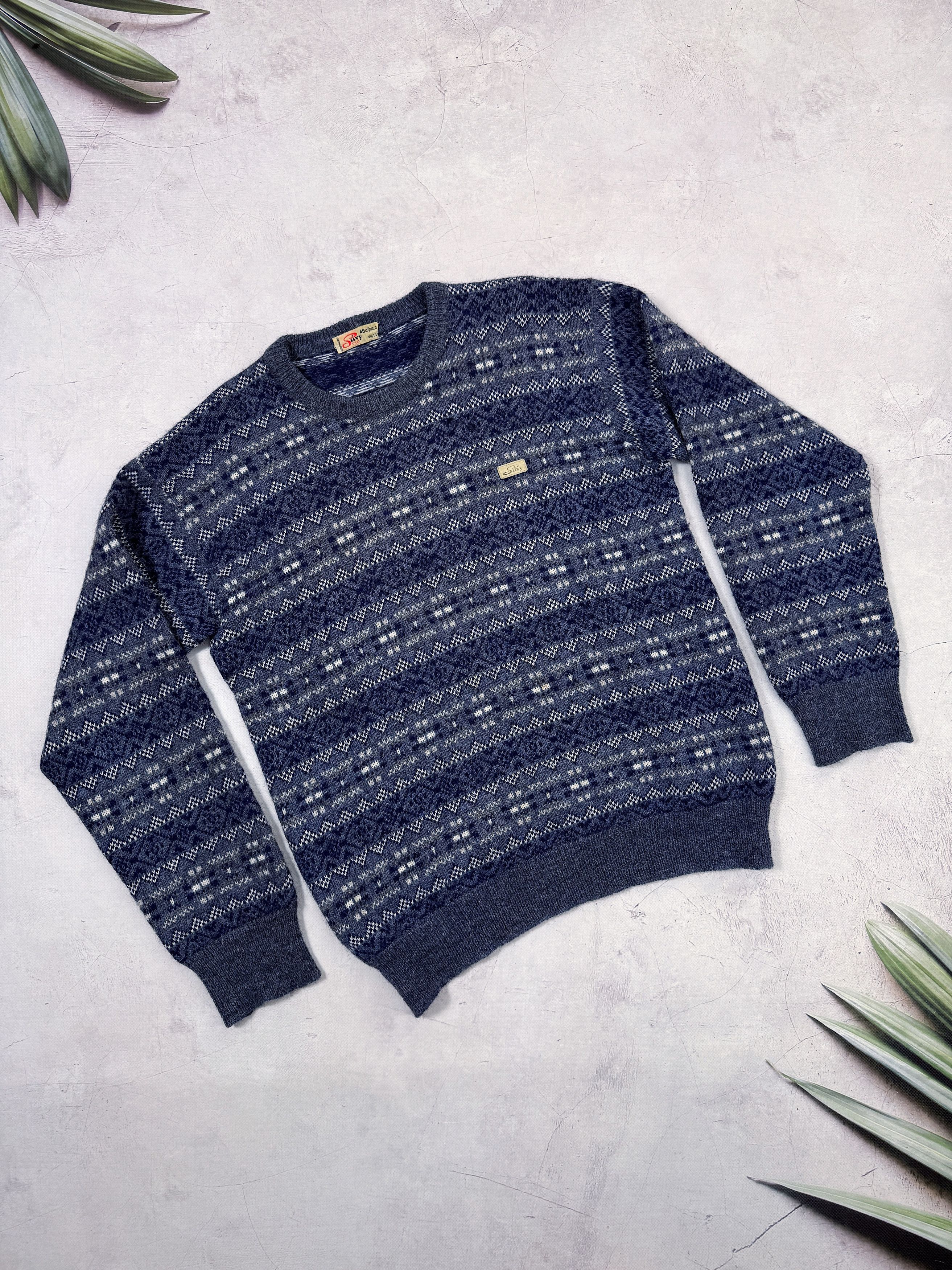 Vintage Vintage 70s Silvy Sweater Alpaca Wool Geometric Pattern Size US M / EU 48-50 / 2 - 2 Thumbnail