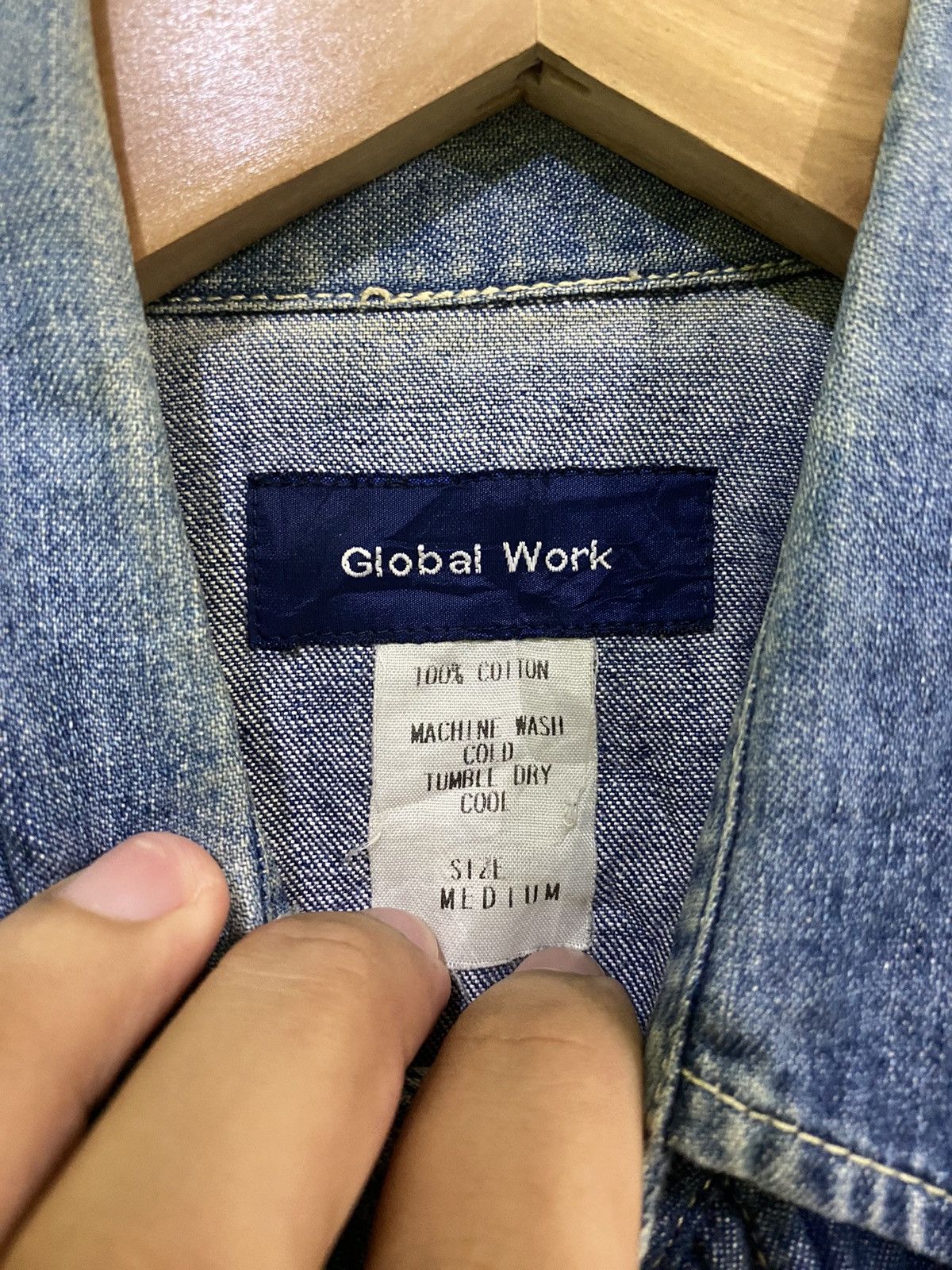 Global Work × Japanese Brand × Vintage Vintage Global Work Western Denim Shirt Size US M / EU 48-50 / 2 - 3 Thumbnail