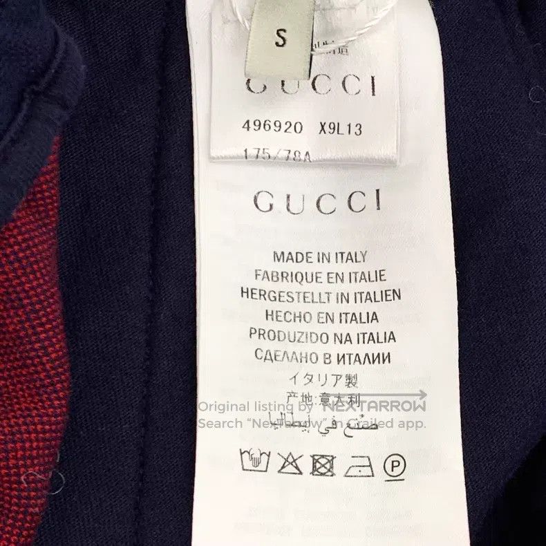 Gucci Gucci Size S Dark blue logo jacquad full printed cotton cas Size 42" / US 20 - 7 Thumbnail