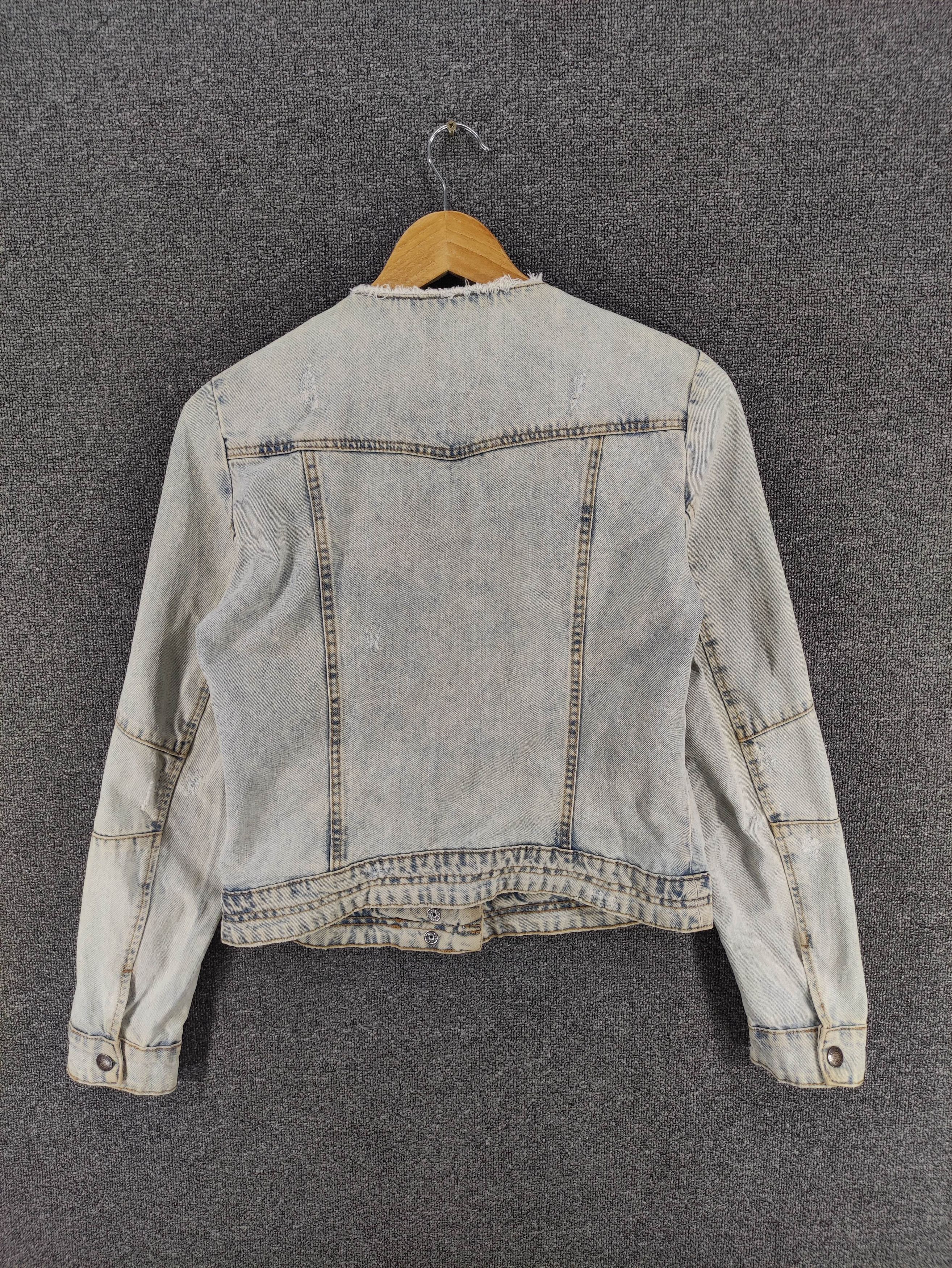Zara Zara Trafalue Distressed Denim Jacket Zipper Size S / US 4 / IT 40 - 20 Thumbnail
