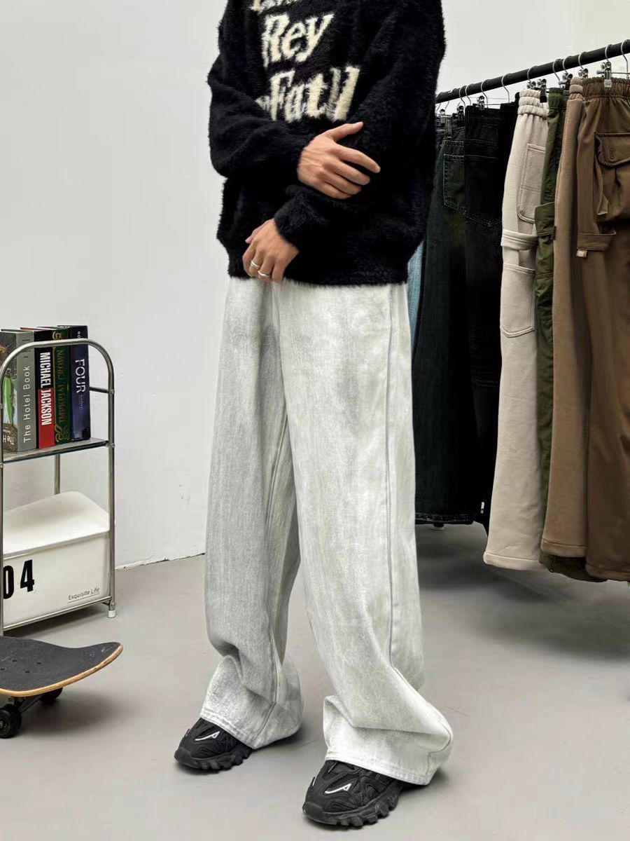 Japanese Brand × Jean Vintage washed dirty white distressed baggy jeans Size US 32 / EU 48 - 2 Thumbnail