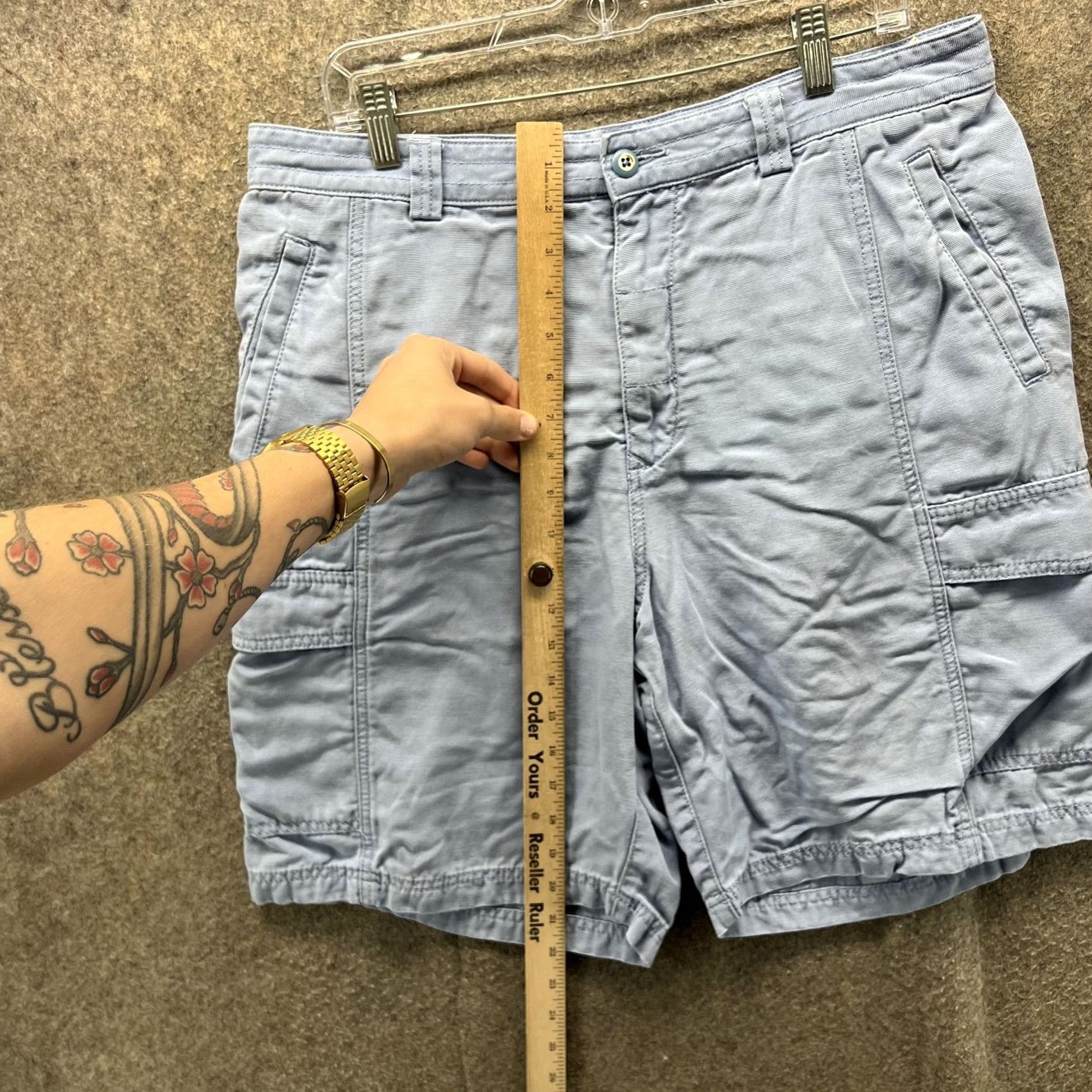 Tommy Bahama Tommy Bahama Relax Cargo Shorts Mens 36 Blue Lyocell Cotton Utility Casual Men Size US 36 / EU 52 - 6 Thumbnail