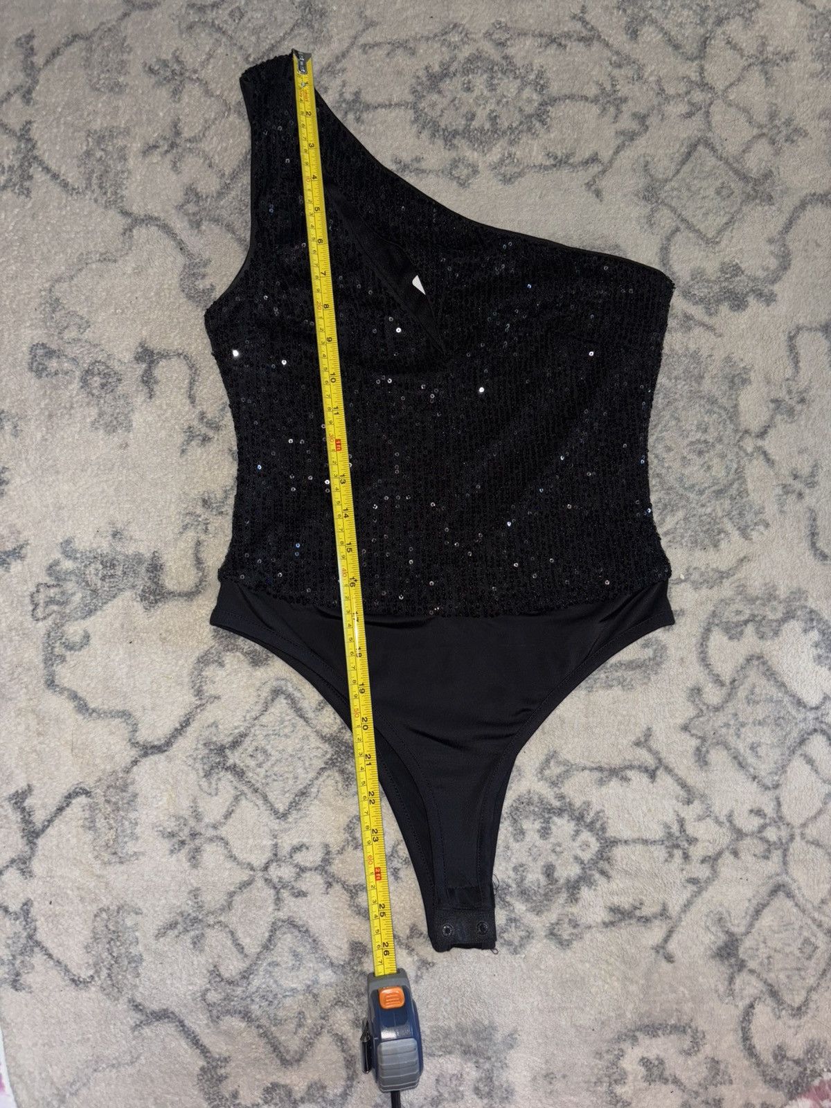 Other Cefian Sequin One Shoulder Cutout Black Bodysuit - NWT Size S / US 4 / IT 40 - 4 Thumbnail