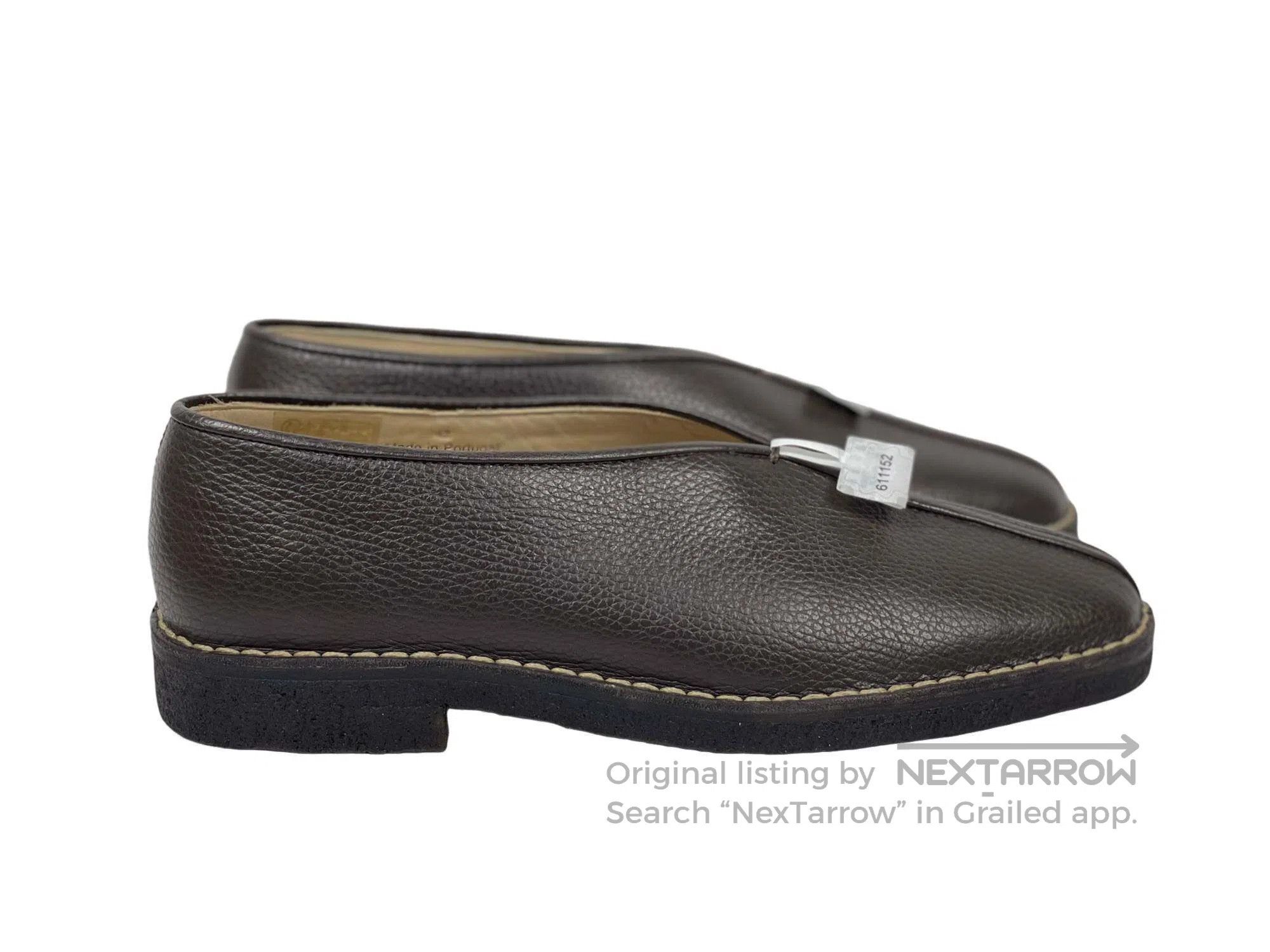 Lemaire Lemarie Brown lychee-patterned leather monk shoes Size US 9 / EU 42 - 3 Thumbnail