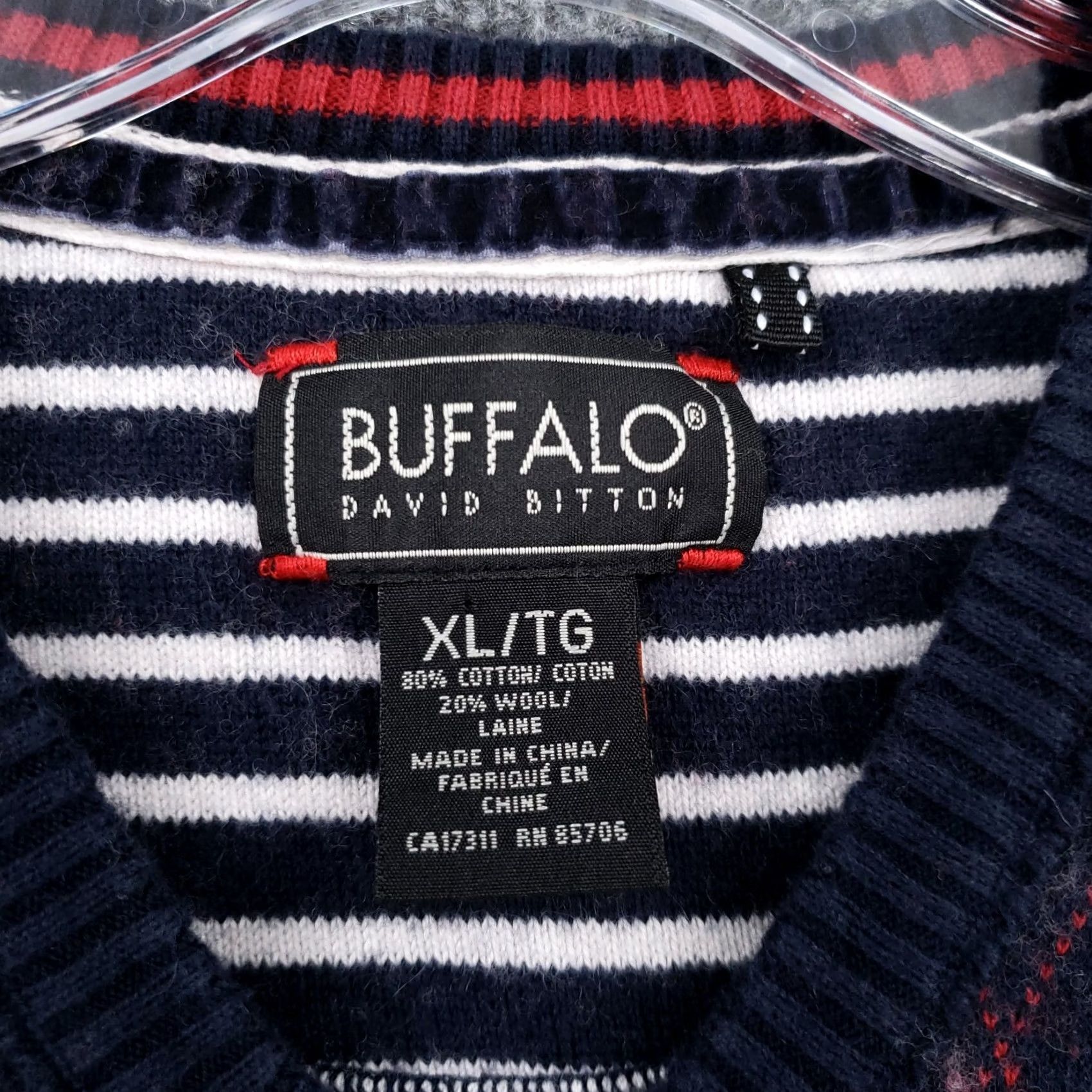 Buffalo David Bitton Buffalo David Bitton Sweater Vest Mens XL Blue Knit Diamond Print Sleeveless V-Neck Clothing Size US XL / EU 56 / 4 - 3 Thumbnail