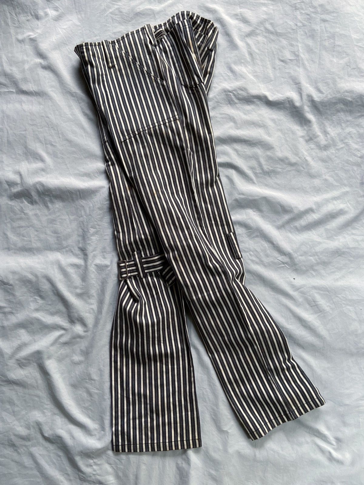 14th Addiction JAPANESE UKNOWN BRAND STRIPED PUNK STYLE PANTS Size US 34 / EU 50 - 2 Thumbnail