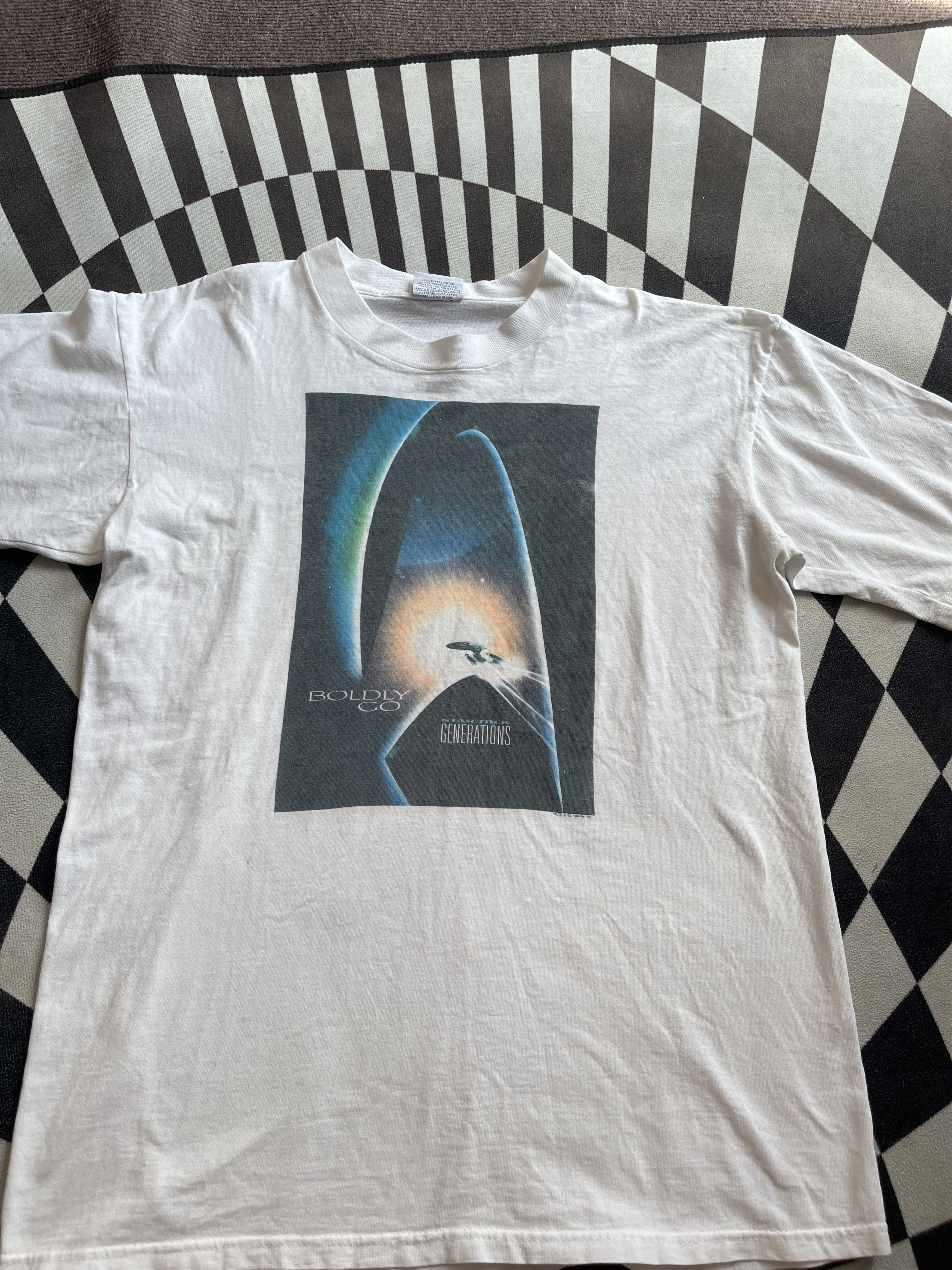 Vintage 1994 Star Trek Generations Movie Tee Sci-Fi Promo Shirt Size US L / EU 52-54 / 3 - 2 Thumbnail