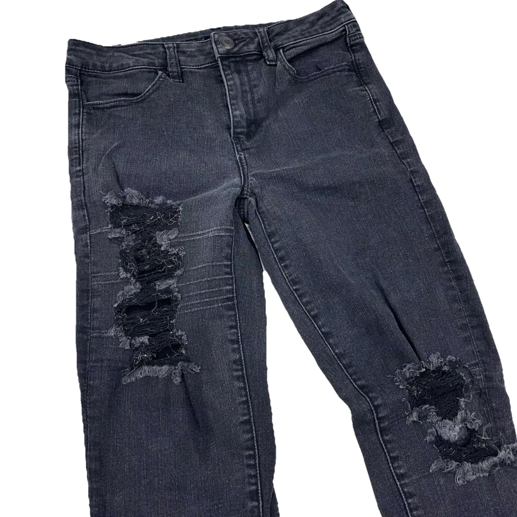American Eagle Outfitters American Eagle Outfitters Jeans Women 8 Black High Rise Jegging Ripped Distressed Charcoal Wash 5-Pocket Denim Pant Size 30" / US 8 / IT 44 - 4 Thumbnail