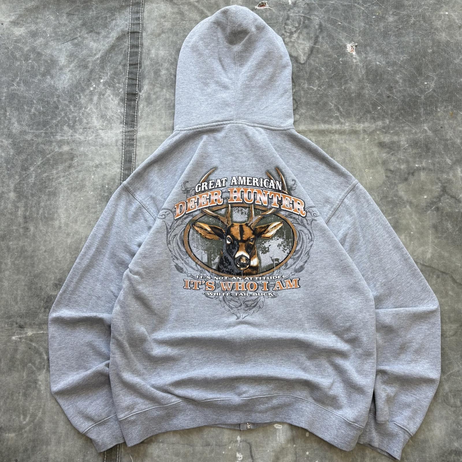 Vintage Vintage Y2K White-Tail Deer Hunter Grunge Full Zip Hoodie Size US L / EU 52-54 / 3 - 1 Thumbnail