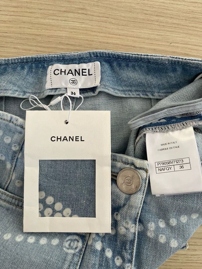 Chanel Chanel 25p light blue pearl jeans Size 24" / US 00 / IT 34 - 3 Thumbnail