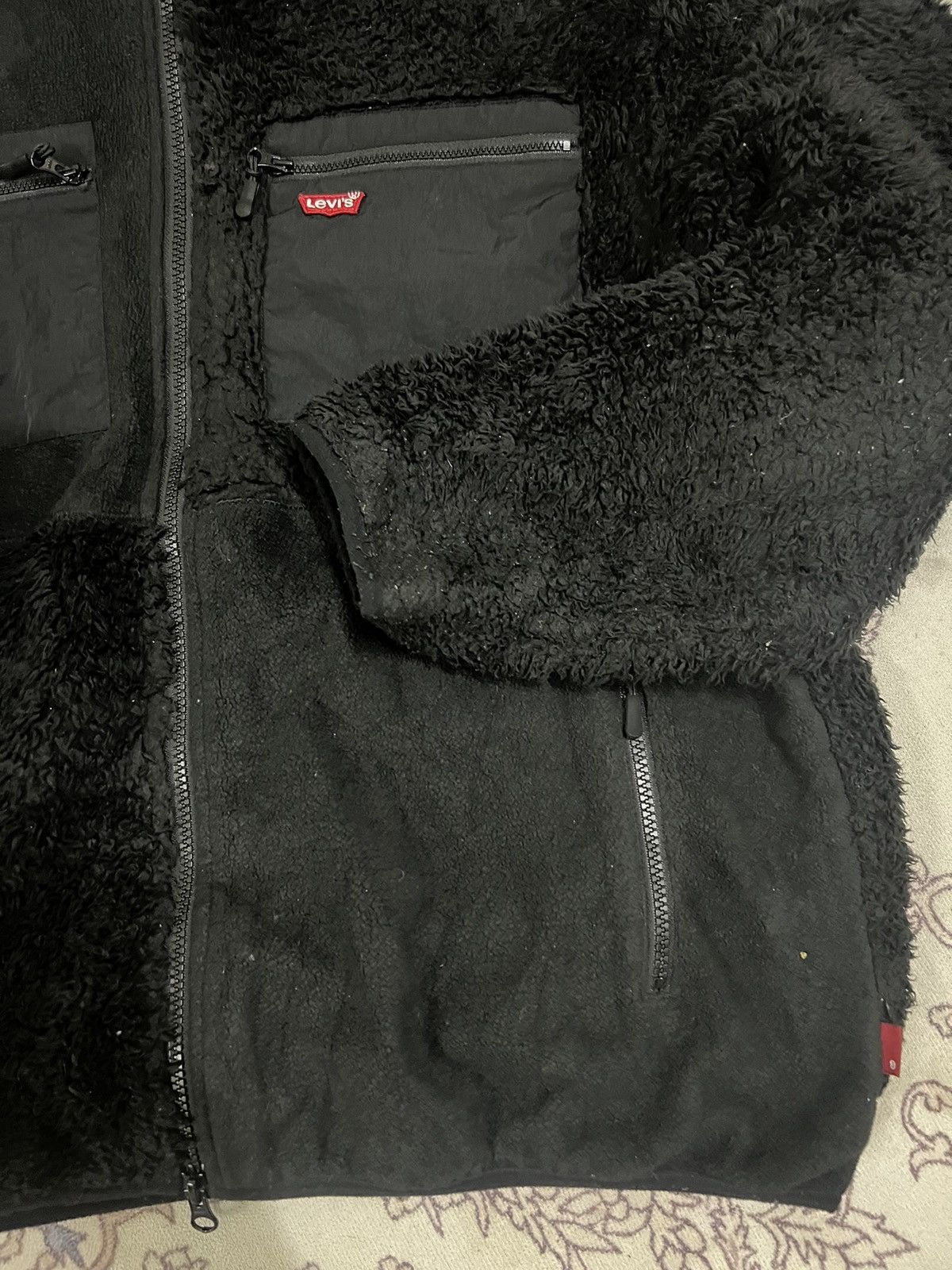 Levi's Fleece jacket/L/polyester/BLK/plain. (GJ35) Size US L / EU 52-54 / 3 - 17 Thumbnail
