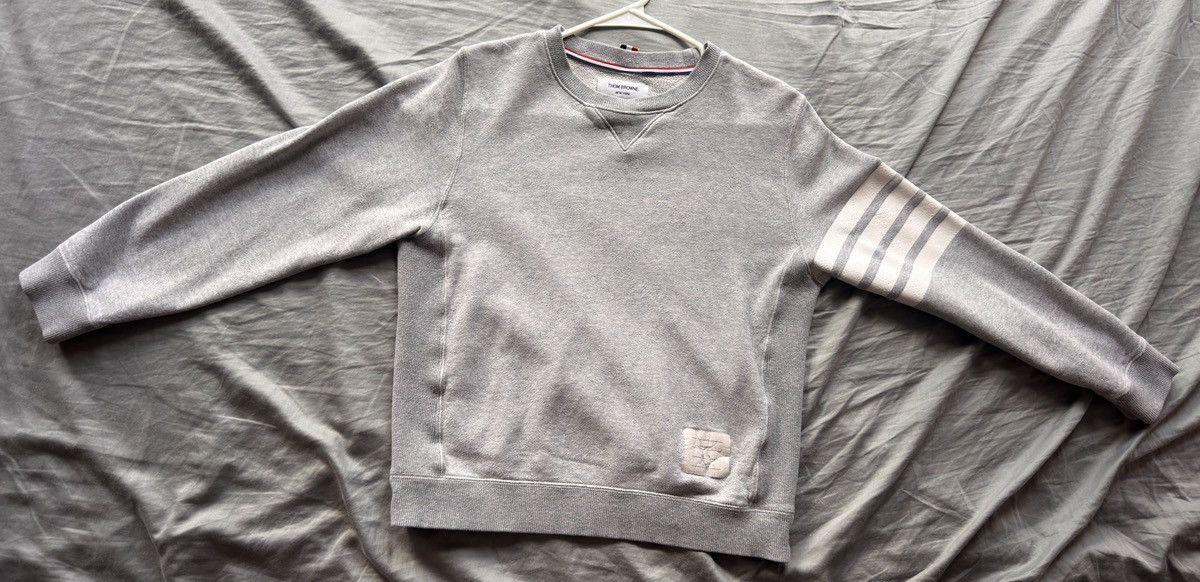 Thom Browne Thom Browne Men’s Classic 4-Bar Crewneck Sweatshirt – Small Size US S / EU 44-46 / 1 - 1 Thumbnail