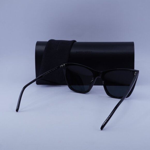 Saint Laurent Paris Saint Laurent SL 214 KATE THIN 001 Sunglasses Black Cat Eye Size ONE SIZE - 11 Thumbnail
