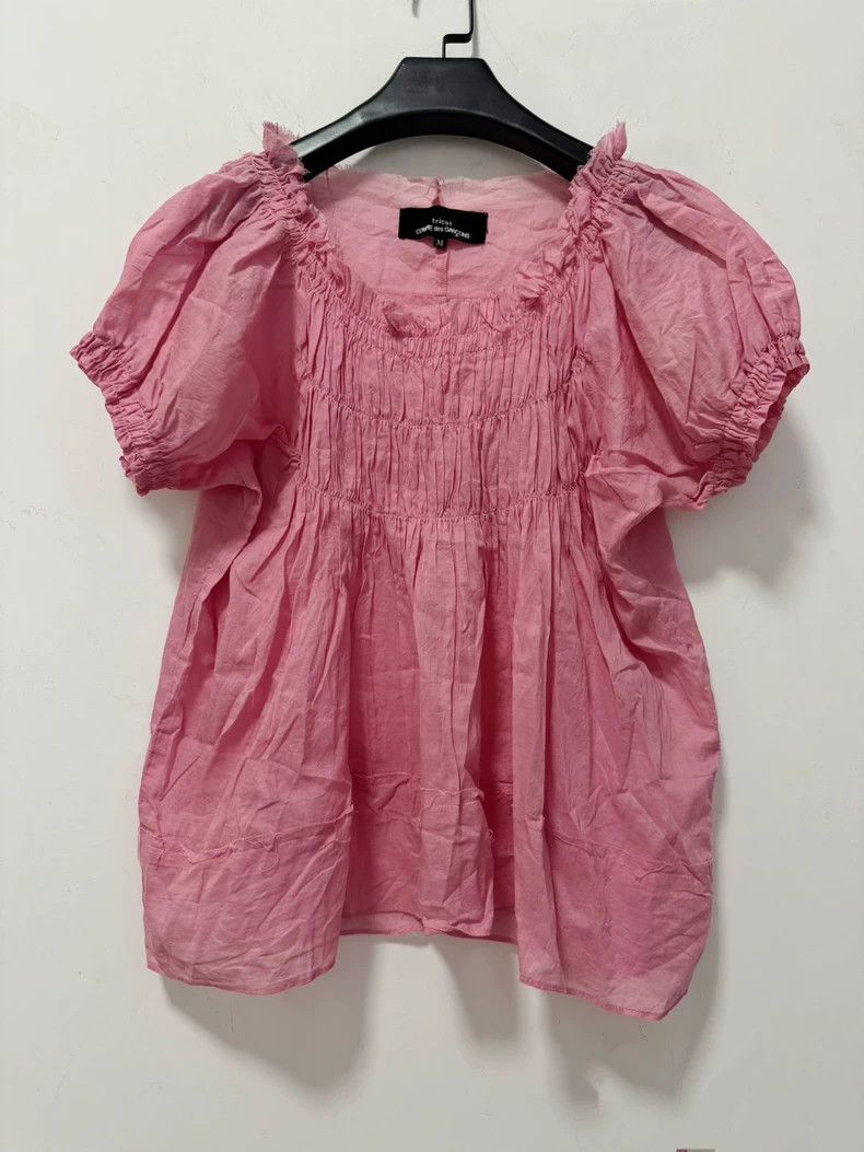 Comme des Garcons Comme Des Garcons Pink bubble sleeve pleated doll top Size M / US 6-8 / IT 42-44 - 1 Thumbnail