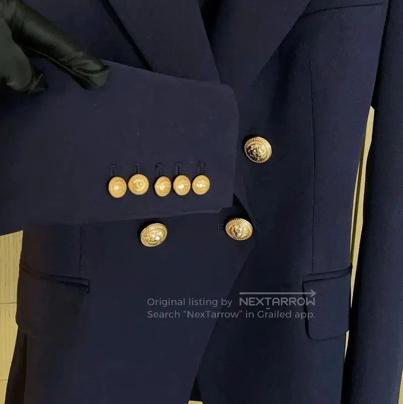 Balmain Balmain Navy Wool Double-Breasted Women's Jacket . Size S / US 4 / IT 40 - 4 Thumbnail