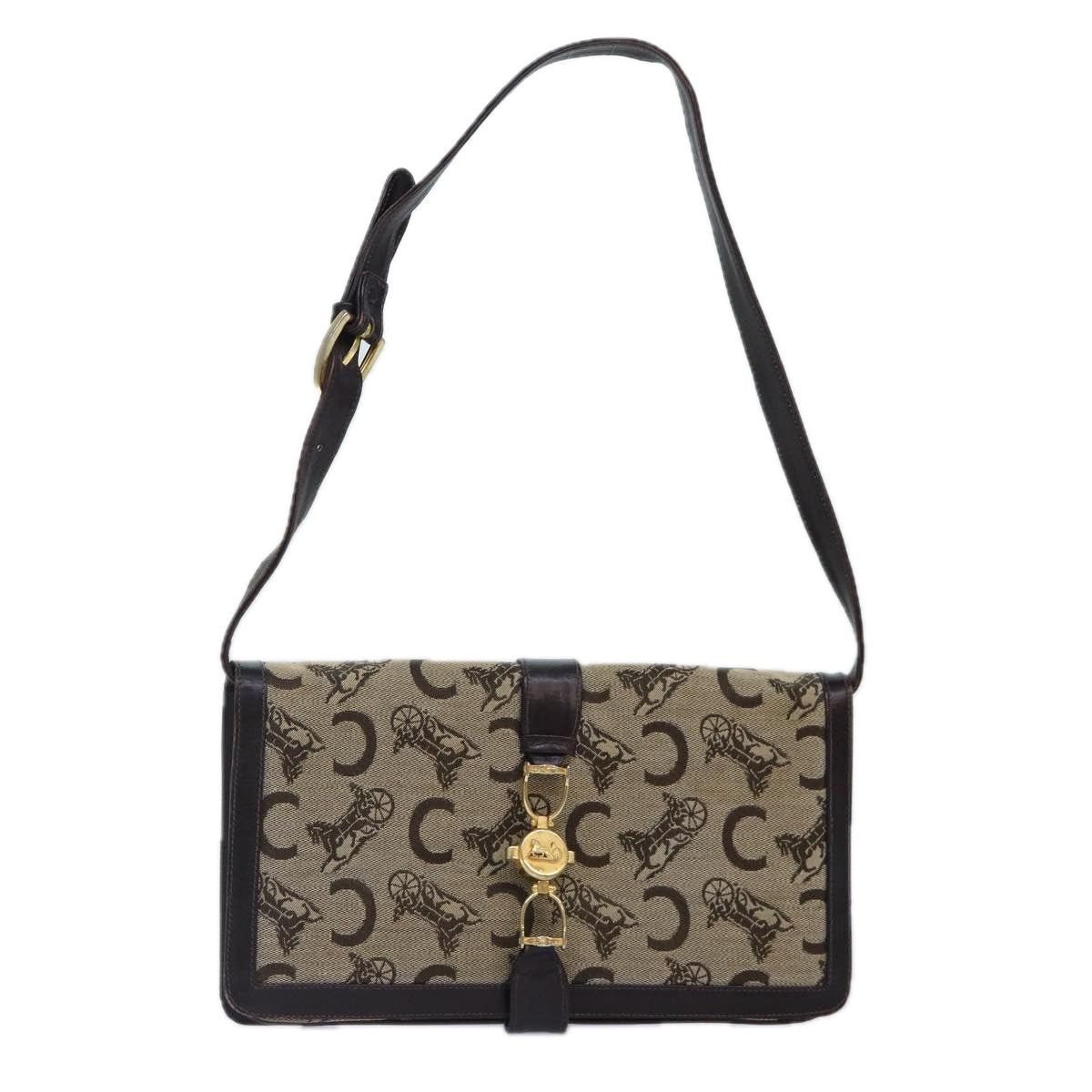 Celine CELINE C Saluki Shoulder Bag Canvas Beige Size ONE SIZE - 1 Thumbnail