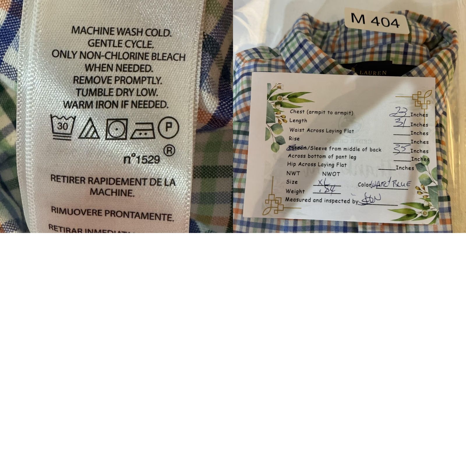 Ralph Lauren Ralph Lauren Shirt Mens XL Blue Green Orange Plaid Stretch Oxford Slim Fit Polo Shirts Polo Pony Embroidered Button-Down Classic Preppy Size US XL / EU 56 / 4 - 10 Thumbnail