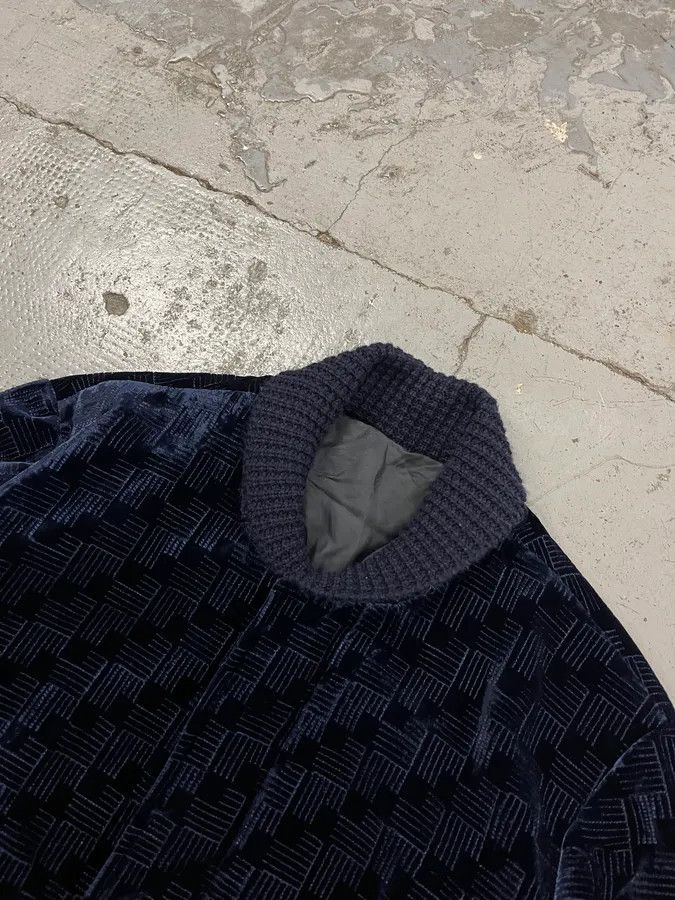 Emporio Armani SS2017 Emporio Armani Velvet Textured Navy Bomber Jacket Size US M / EU 48-50 / 2 - 8 Thumbnail