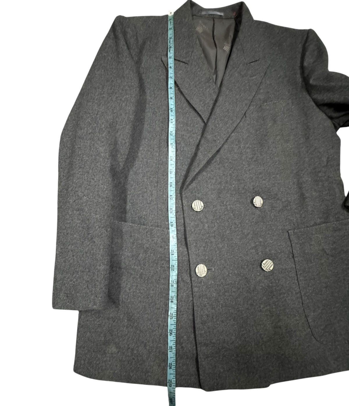 Lanvin Vtg🔥Lanvin Paris Gray Double Breasted Lana Wool Jacket Size 36R - 17 Thumbnail