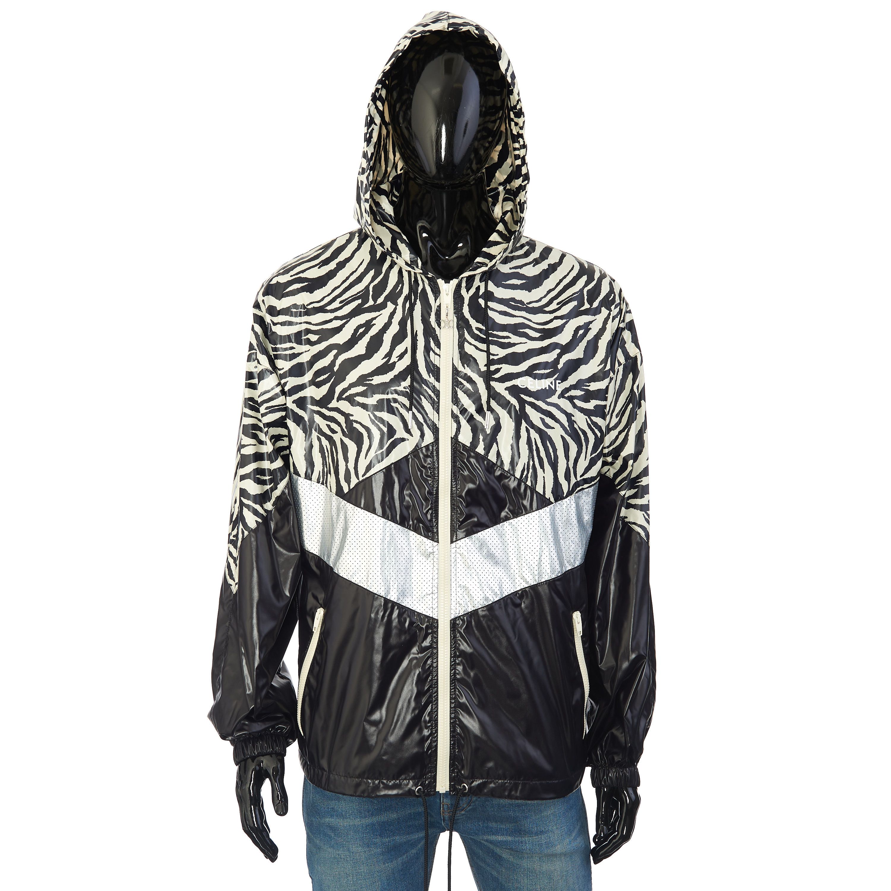 Celine Loose Cut Jacket With Zebra Look & Nylon Coating Size US M / EU 48-50 / 2 - 1 Thumbnail