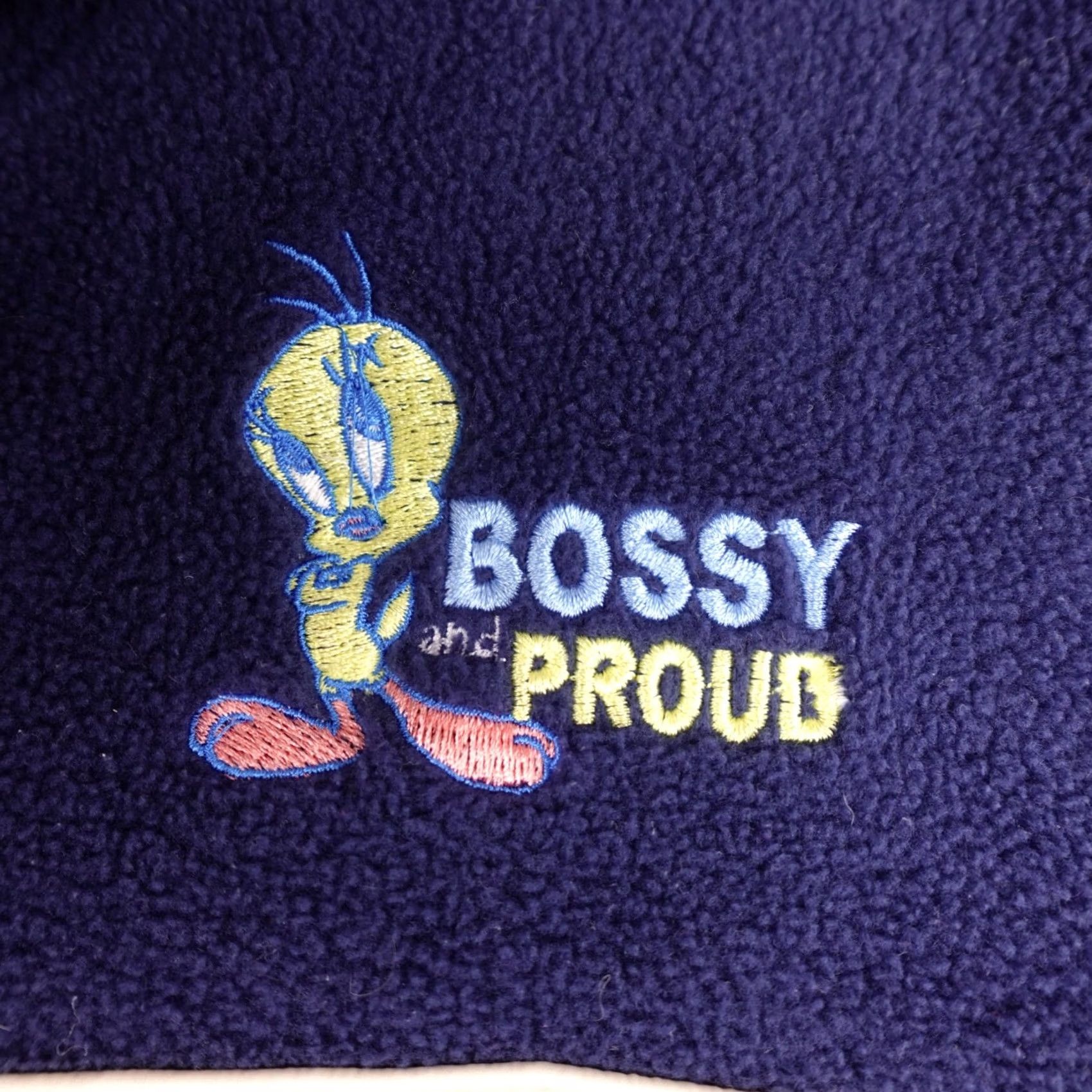 Vintage VINTAGE Looney Tunes Jacket Womens XL Blue Tweety Bird Bossy & Proud 1/4 Zip Size XL / US 12-14 / IT 48-50 - 4 Thumbnail