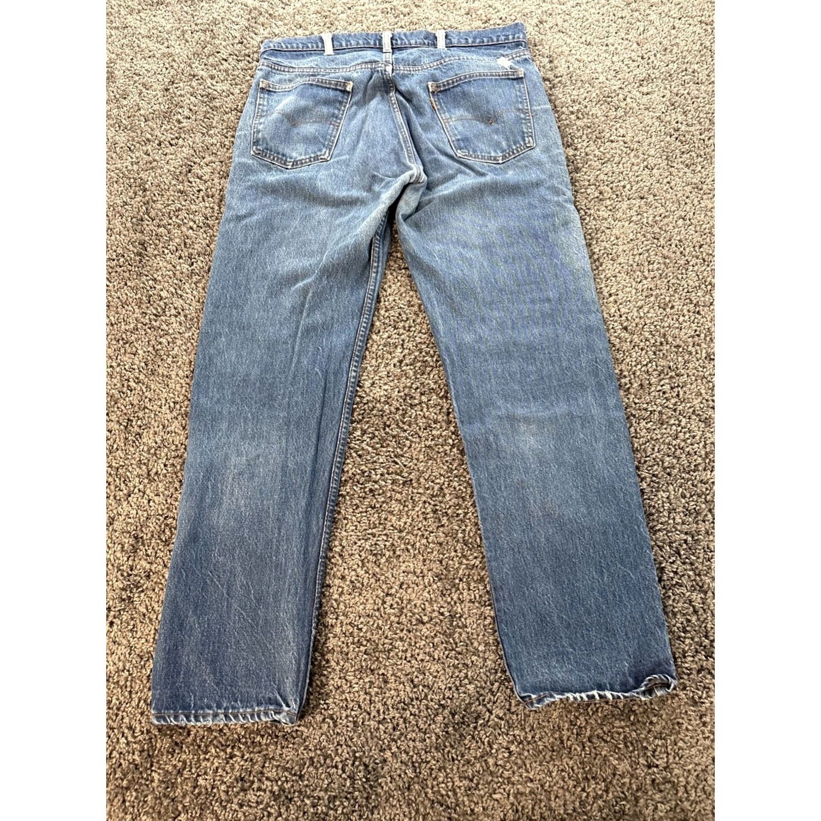 Levi's VINTAGE Levi's 550 Jeans Mens 38x32 Relaxed Tapered 90s Orange Tab Thrashed Med Jeans Mens Blue 90s Bohemian Grunge Festival Southwestern USA Levi's Size US 38 / EU 54 - 8 Thumbnail