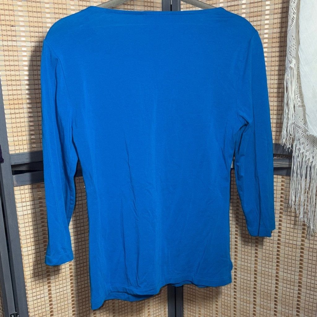 Other Cable & Gauge Vibrant Blue Long Sleeve Top Size M / US 6-8 / IT 42-44 - 3 Thumbnail