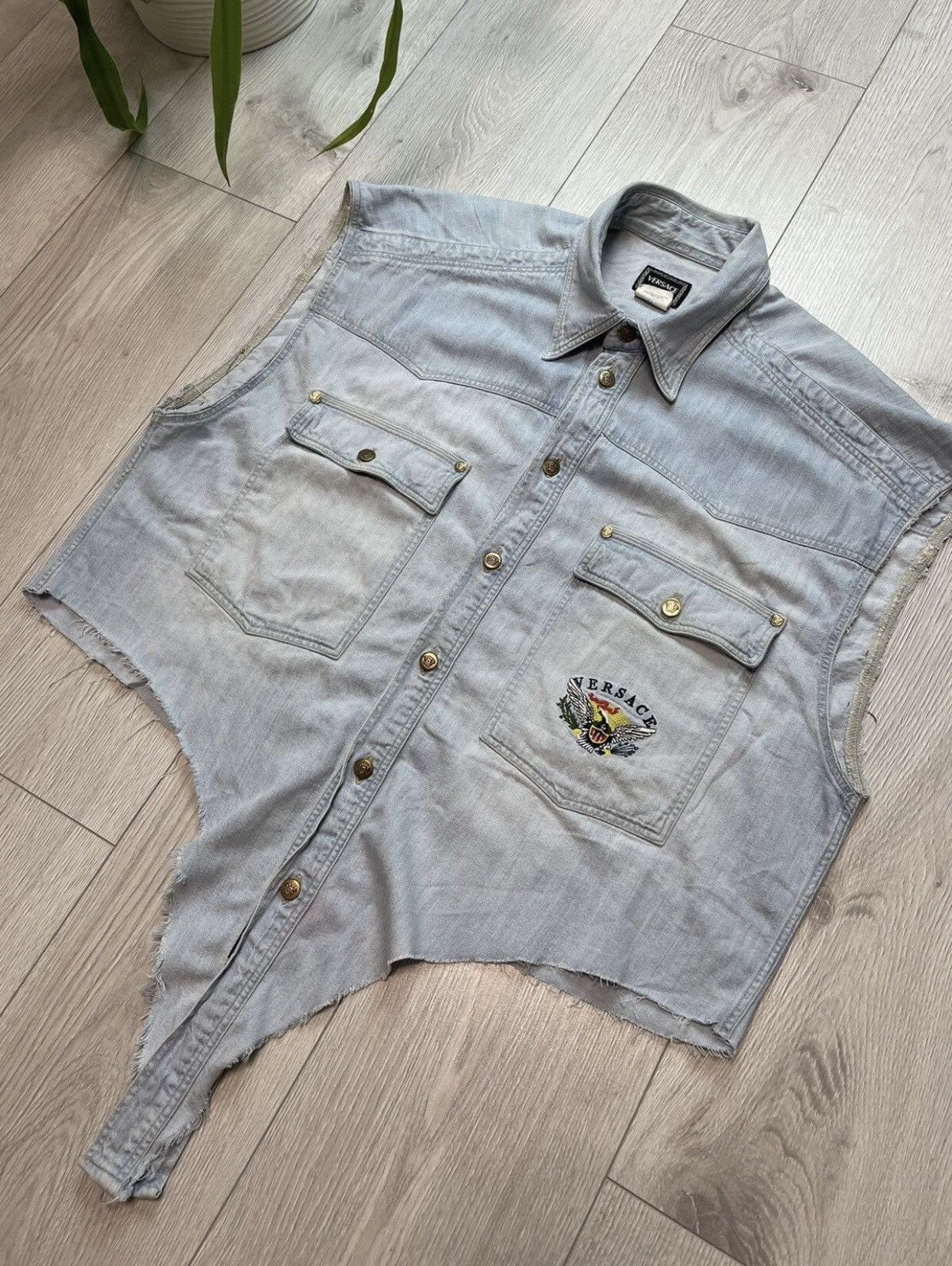 Versace × Vintage Versace custom Jeans Shirt Vintage Unique Size US L / EU 52-54 / 3 - 6 Thumbnail