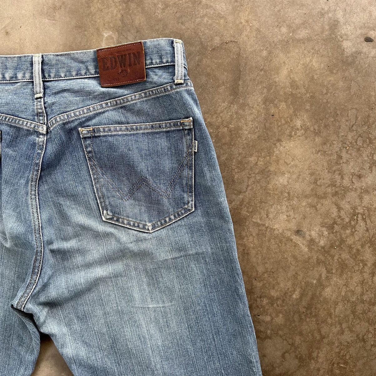 Japanese Brand Vintage Edwin Faded Denim Jean Pant W36 Size US 36 / EU 52 - 13 Thumbnail