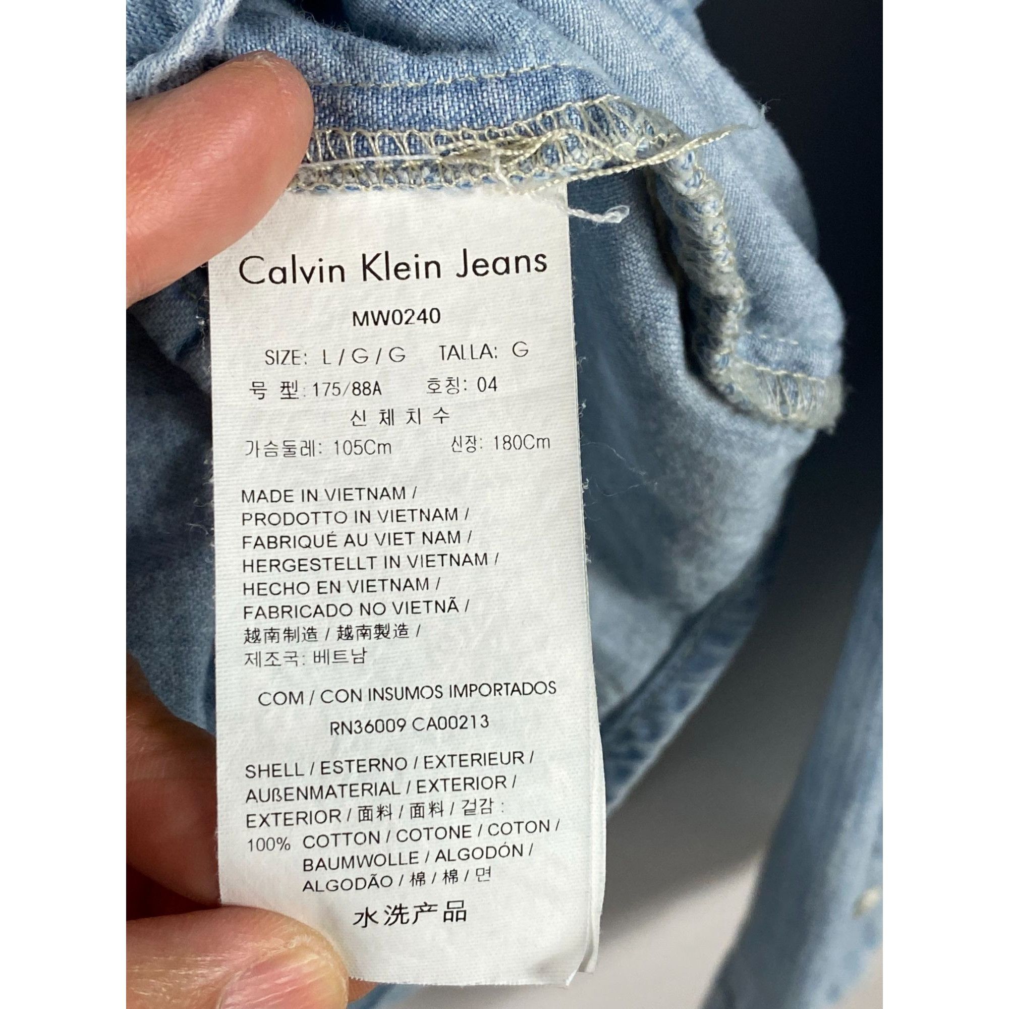 Calvin Klein Calvin Klein Jeans Button Down 2-Pocket Long Sleeve Denim Sh Size US L / EU 52-54 / 3 - 4 Thumbnail