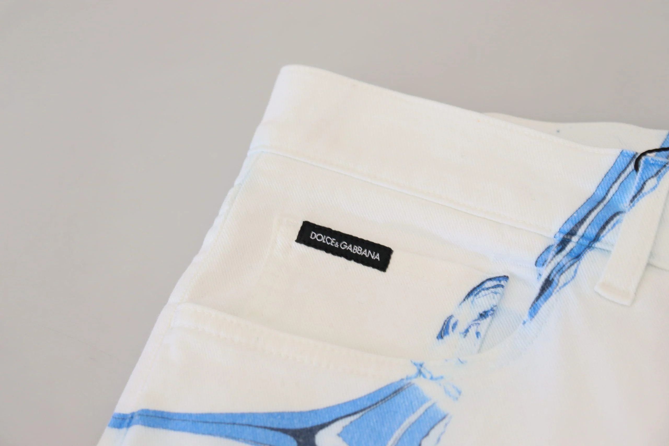 Dolce & Gabbana o1y0125 Logo Jeans in White/Blue Size US 28 / EU 44 - 6 Thumbnail